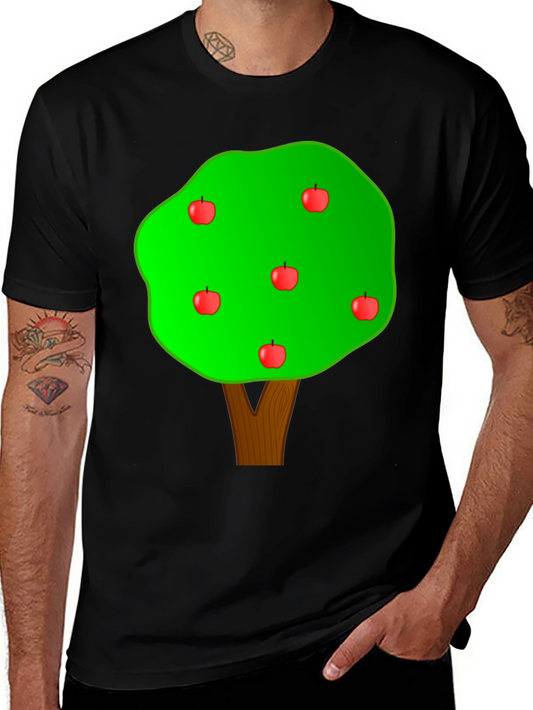 Apple Tree Graphic T-Shirt - Casual Cotton Tee