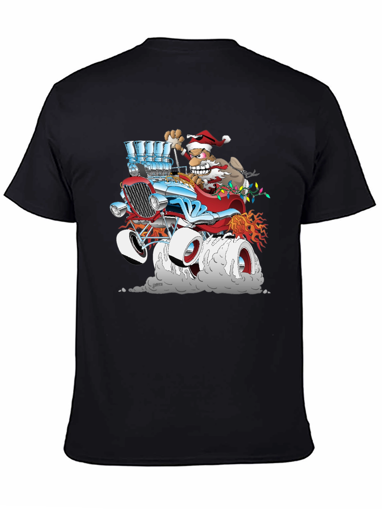 Santa Hot Rod Graphic T-Shirt