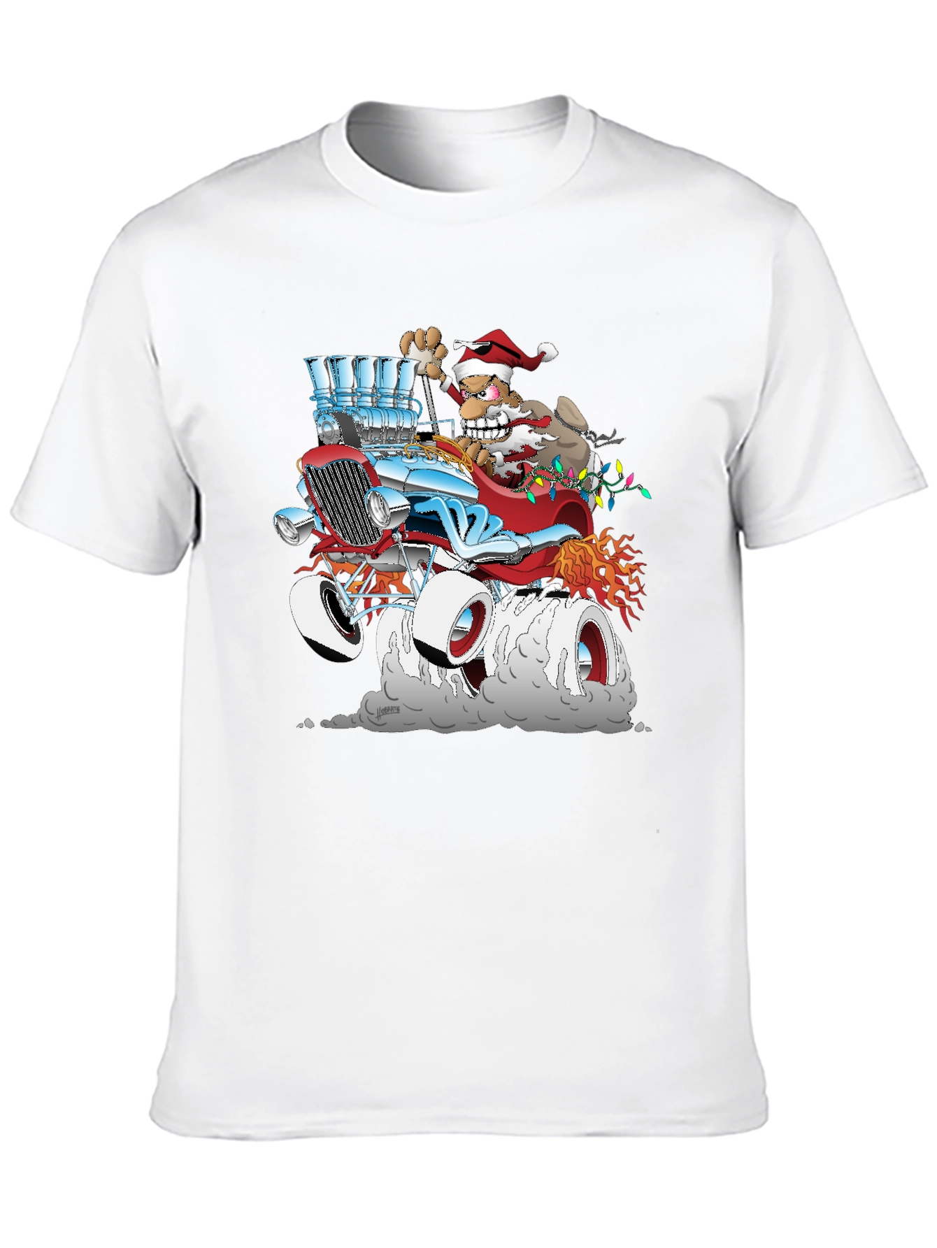 Santa Hot Rod Graphic T-Shirt
