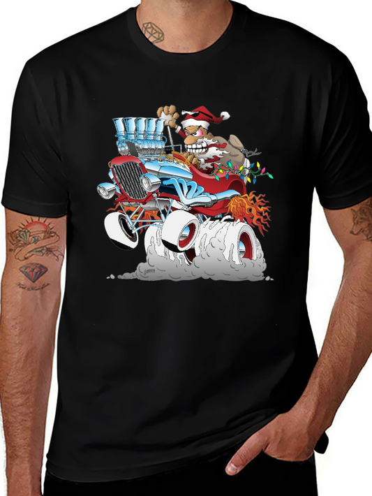 Santa Hot Rod Graphic T-Shirt