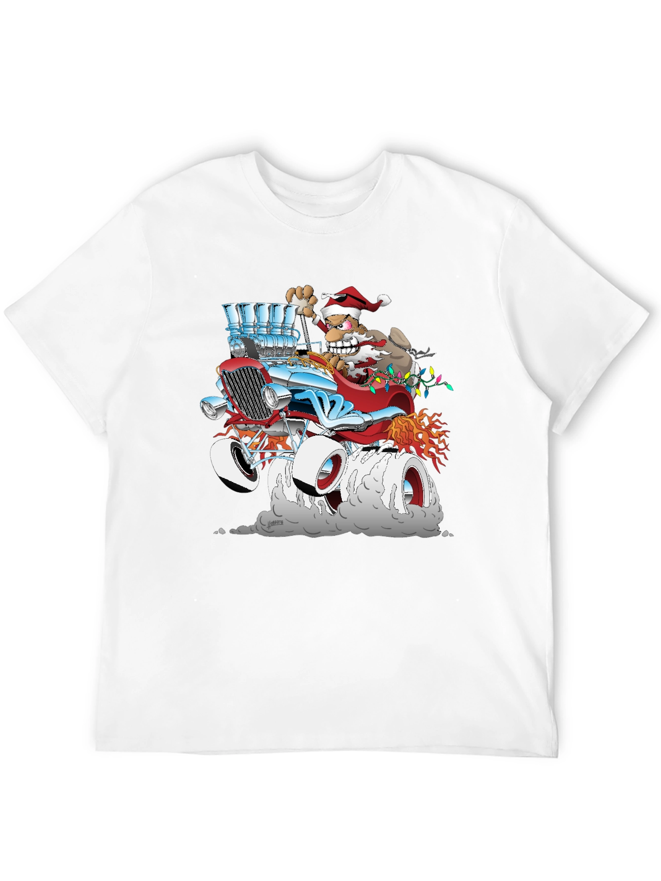 Santa Hot Rod Graphic T-Shirt