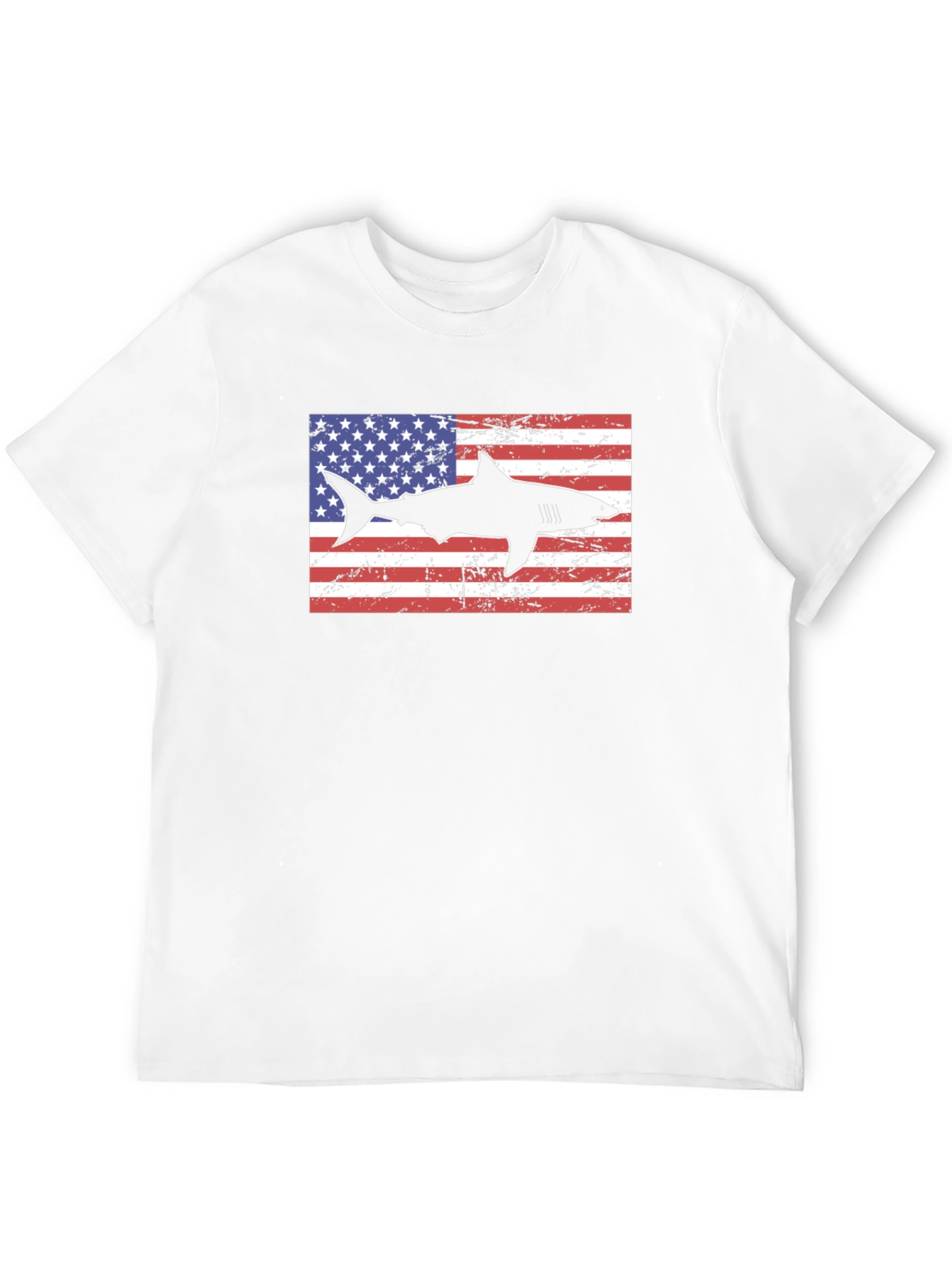 American Shark Graphic Tee - Patriotic Style