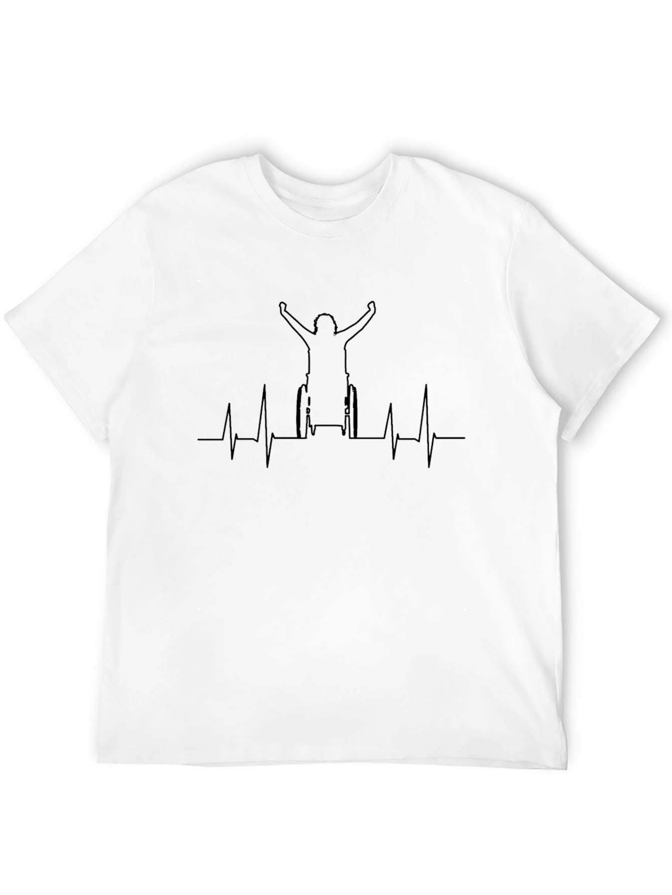 Wheelchair Heartbeat Graphic Tee - Black