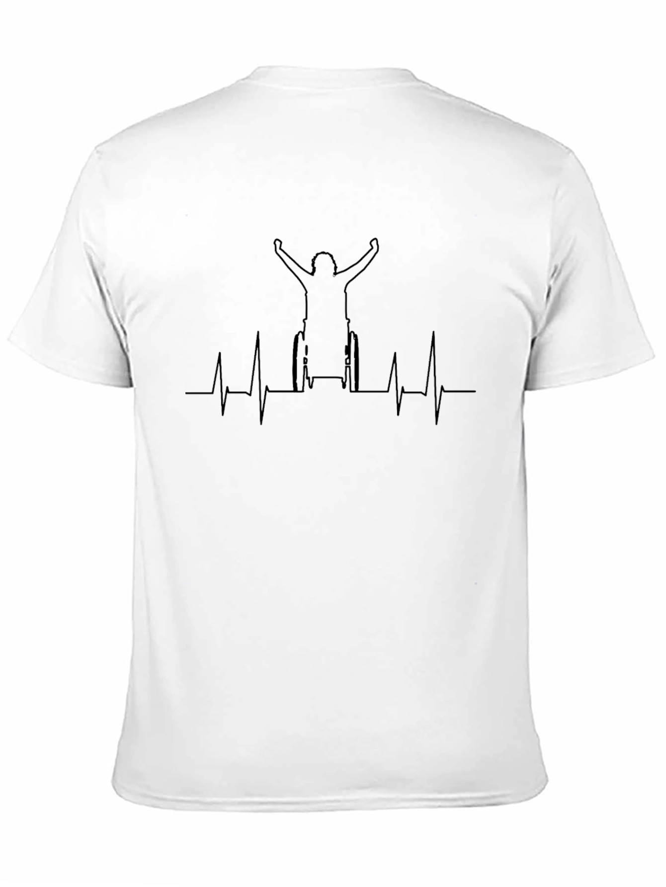 Wheelchair Heartbeat Graphic Tee - Black