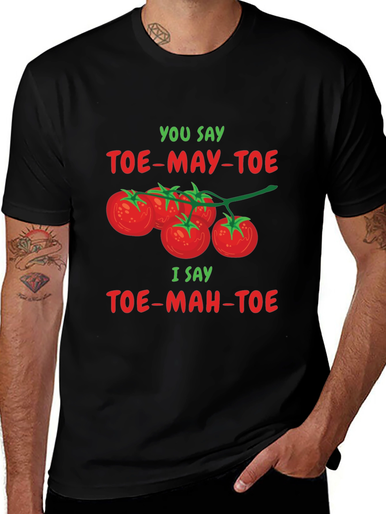 Tomato Pun T-Shirt: Toe-may-toe Toe-mah-toe Tee