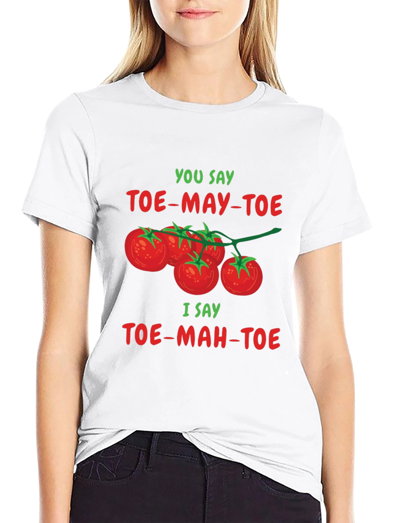 Tomato Pun T-Shirt: Toe-may-toe Toe-mah-toe Tee