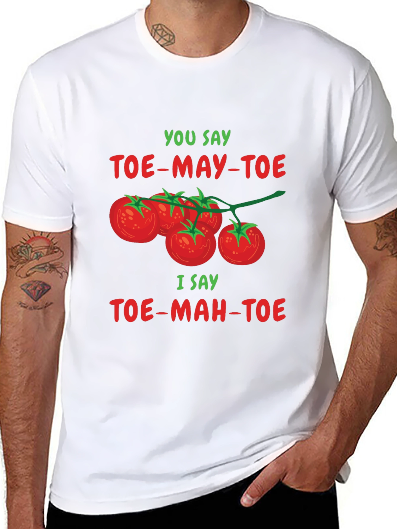 Tomato Pun T-Shirt: Toe-may-toe Toe-mah-toe Tee