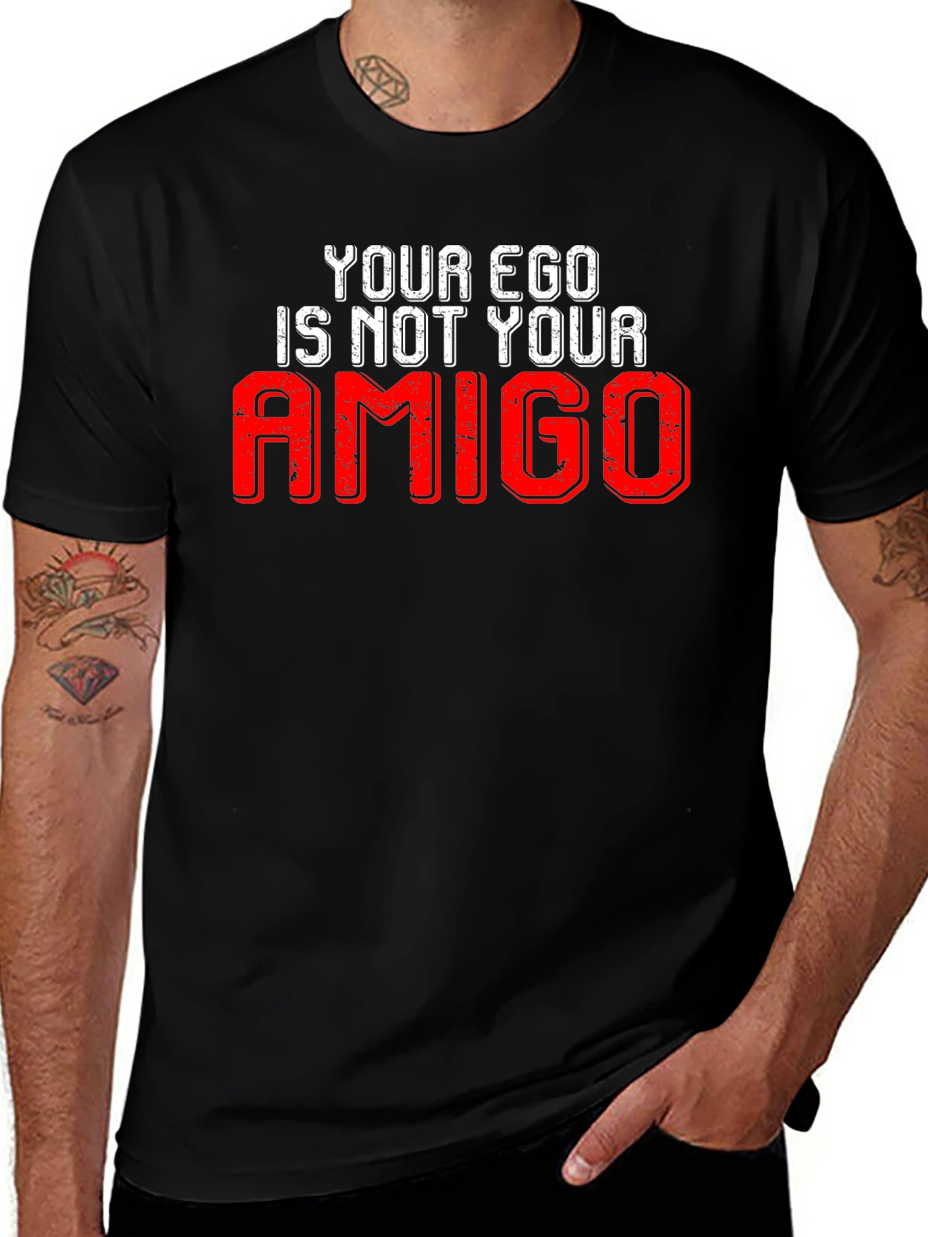 Your Ego Is Not Your Amigo Black Graphic Tee