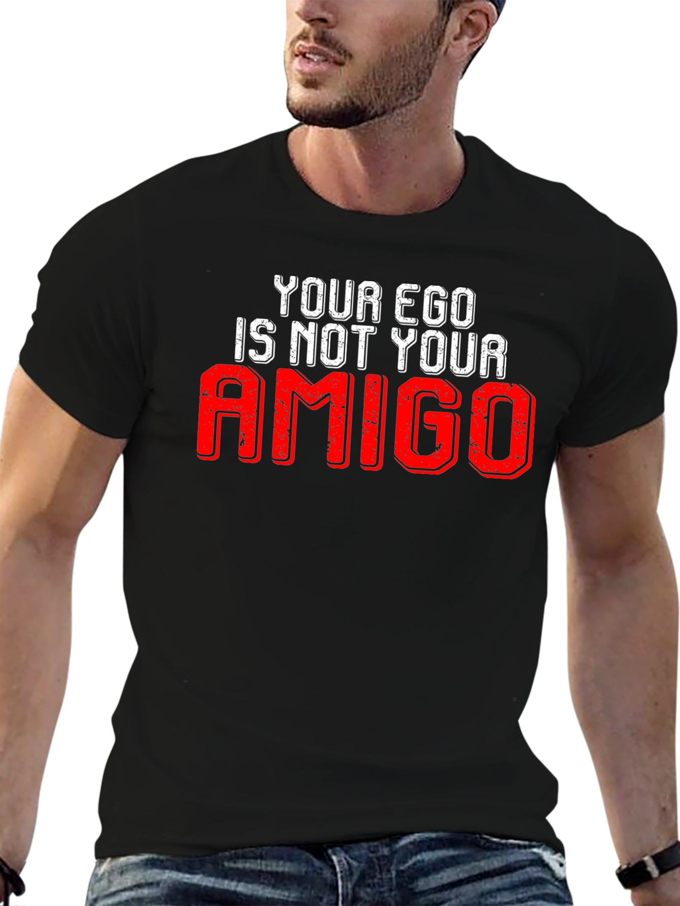 Your Ego Is Not Your Amigo Black Graphic Tee