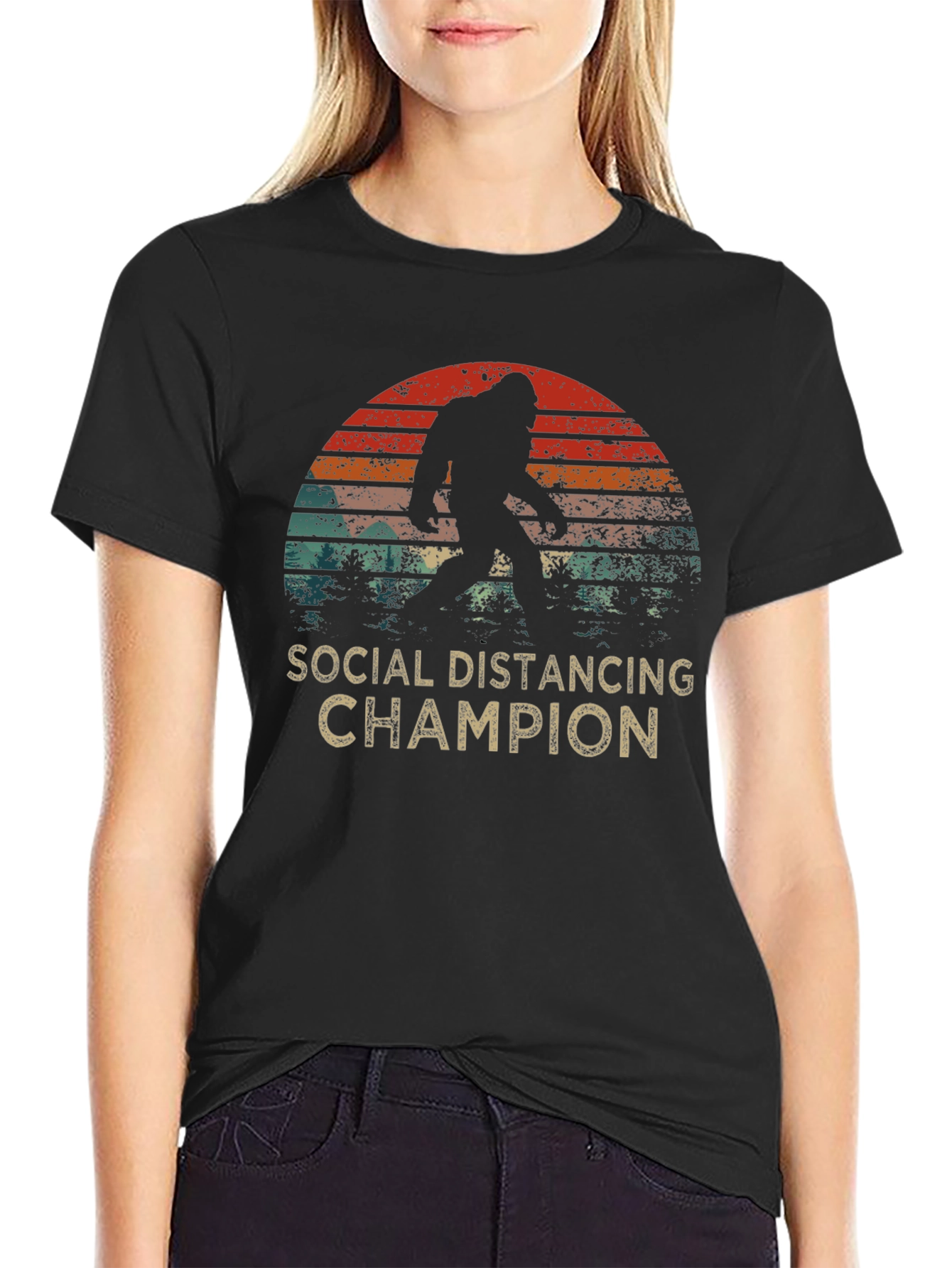 Social Distancing Champion Bigfoot T-Shirt