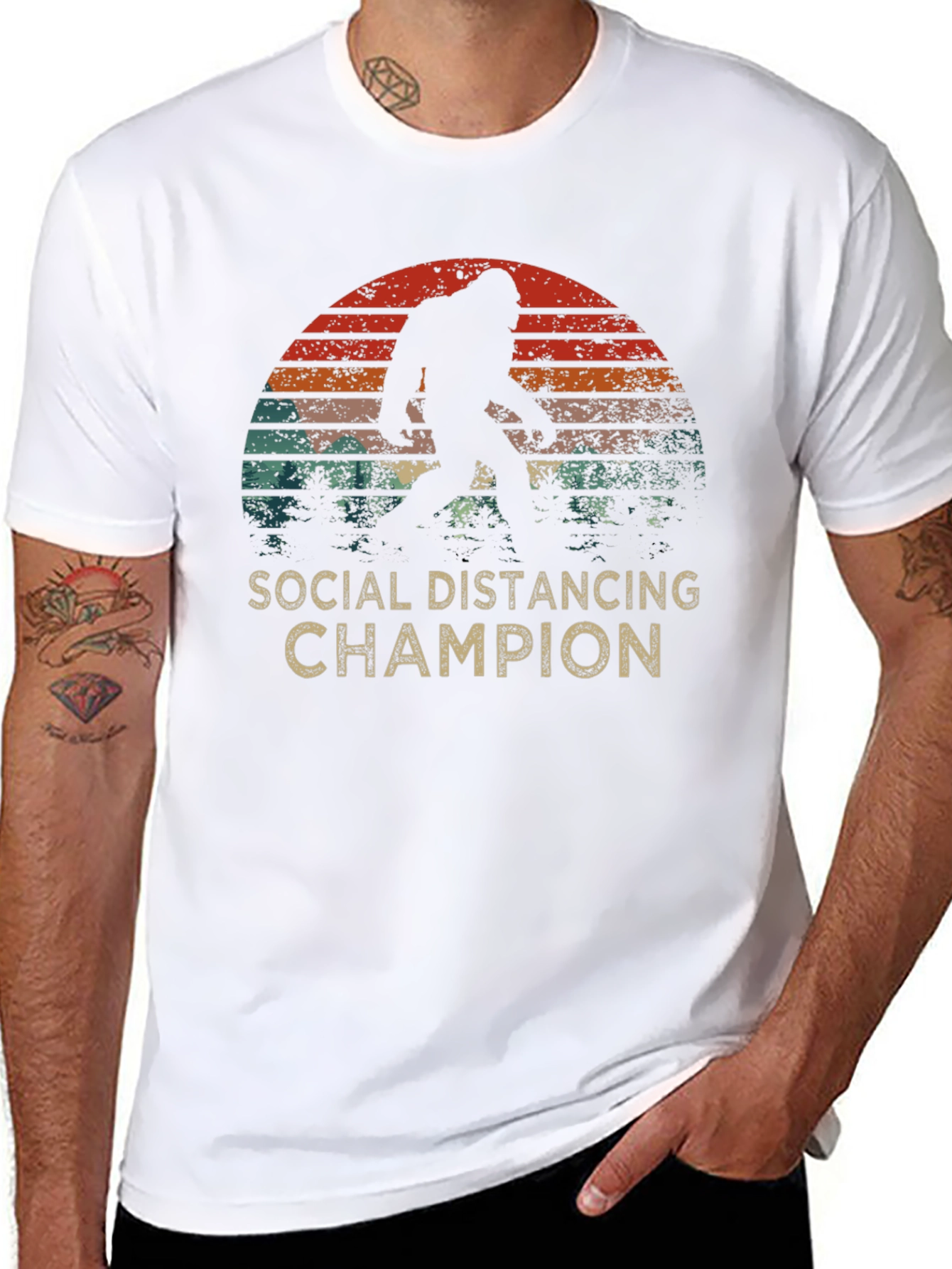 Social Distancing Champion Bigfoot T-Shirt