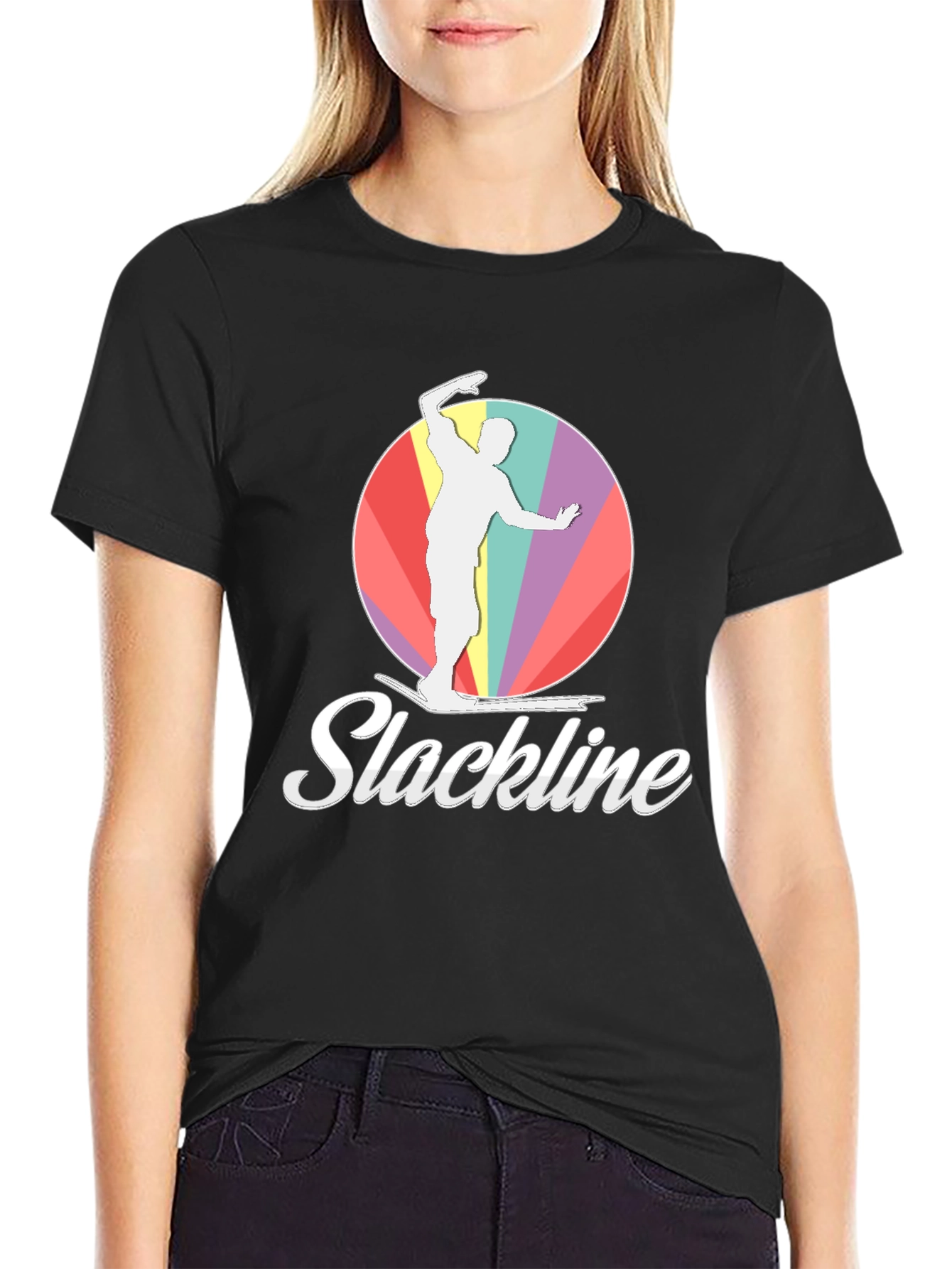 Slackline T-Shirt: Retro Balance Art Tee