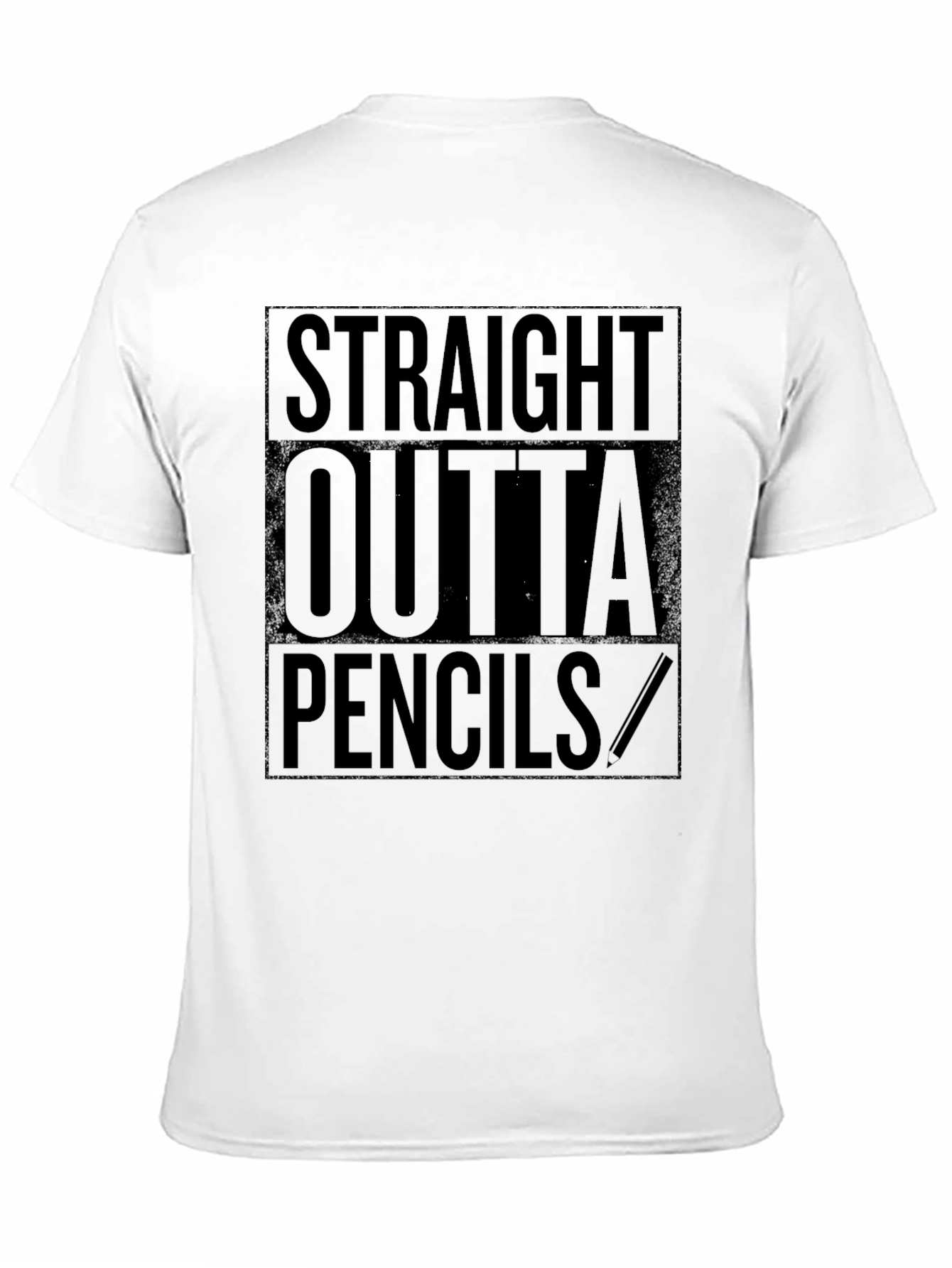 Straight Outta Pencils Black Graphic T-Shirt