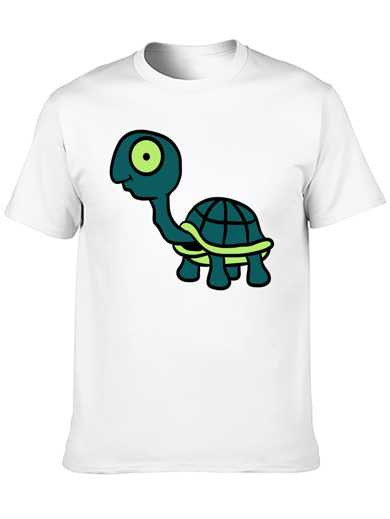 Cartoon Turtle Graphic Tee - Black T-Shirt