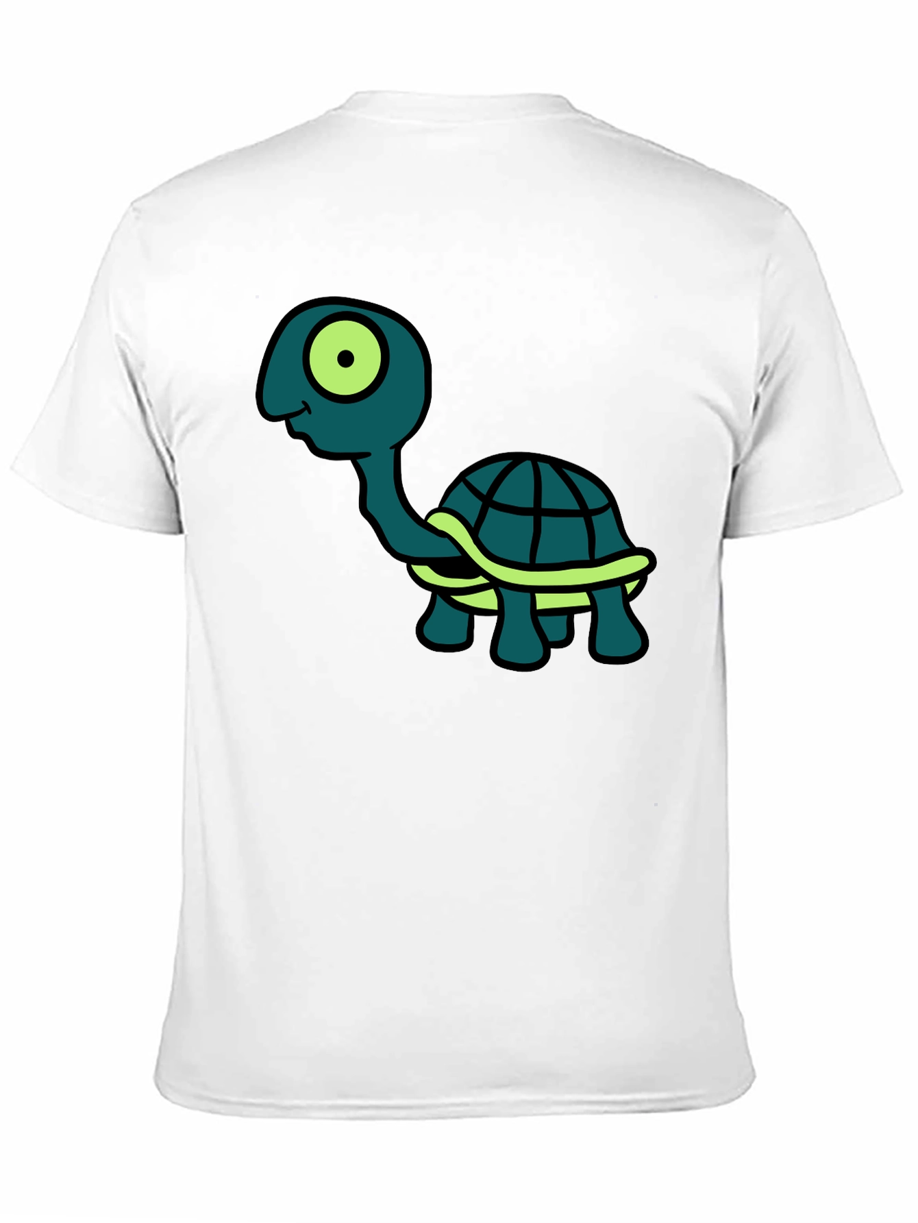 Cartoon Turtle Graphic Tee - Black T-Shirt