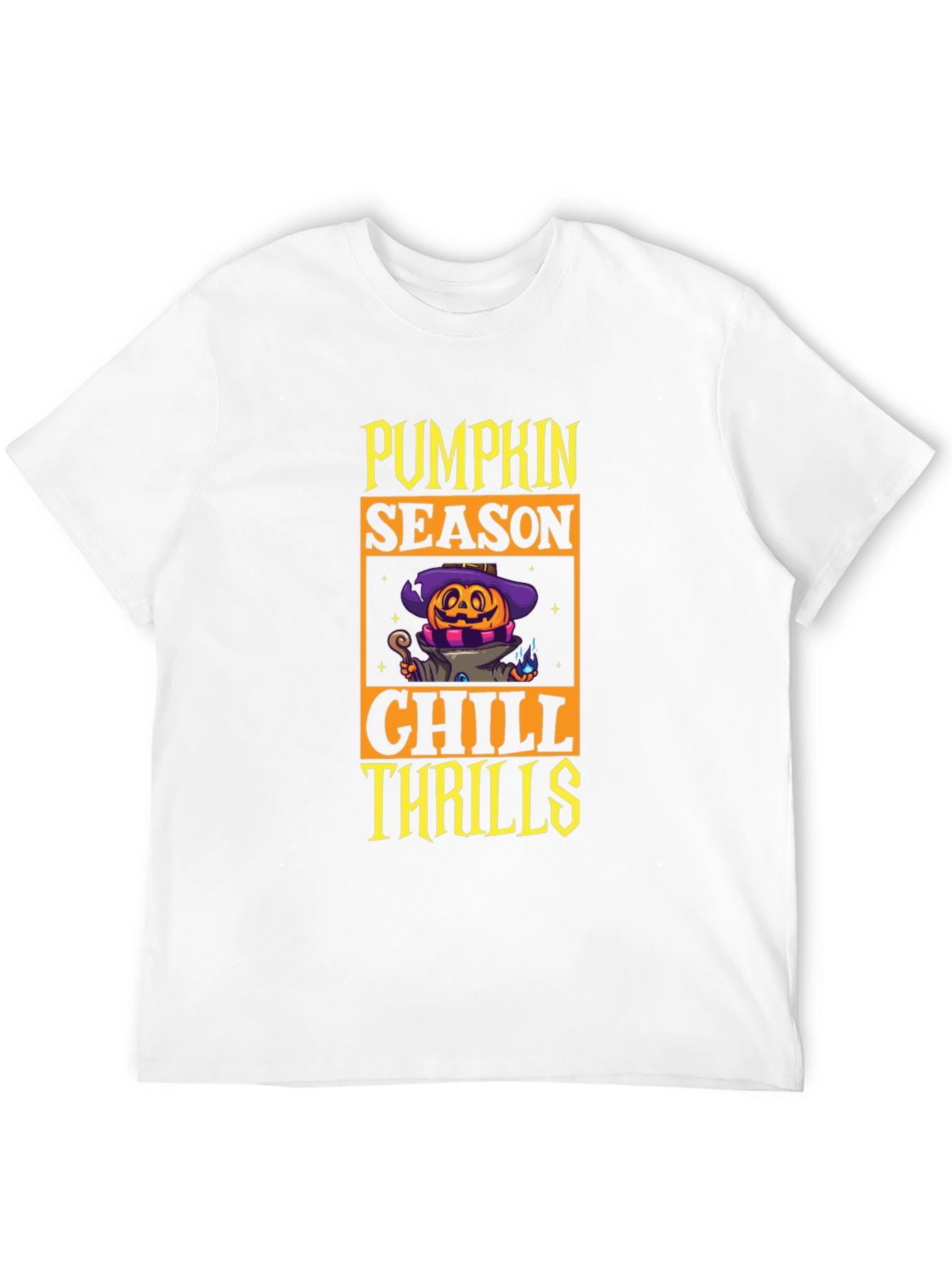 Pumpkin Season Chill Thrills Black T-Shirt