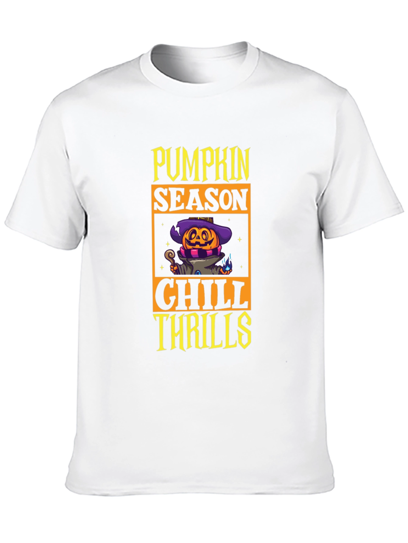 Pumpkin Season Chill Thrills Black T-Shirt