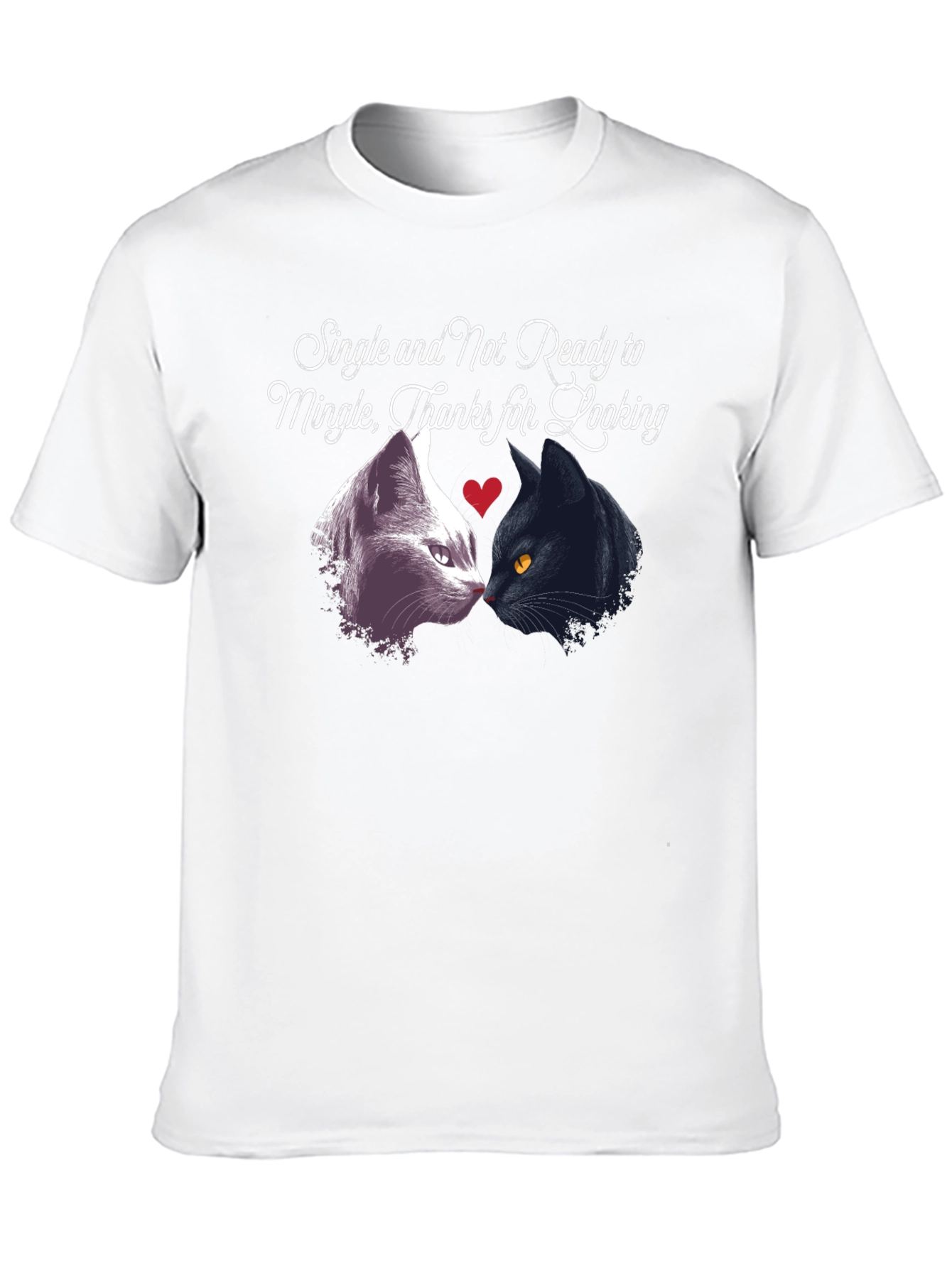 Single Not Ready to Mingle Cat T-Shirt