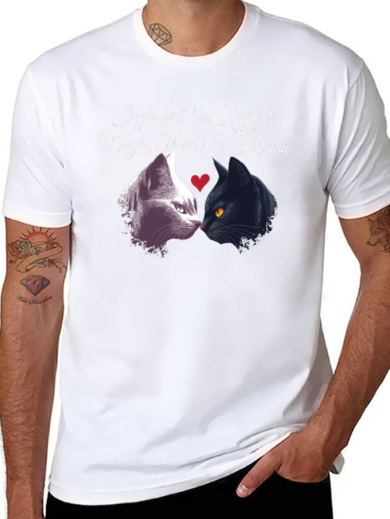 Single Not Ready to Mingle Cat T-Shirt