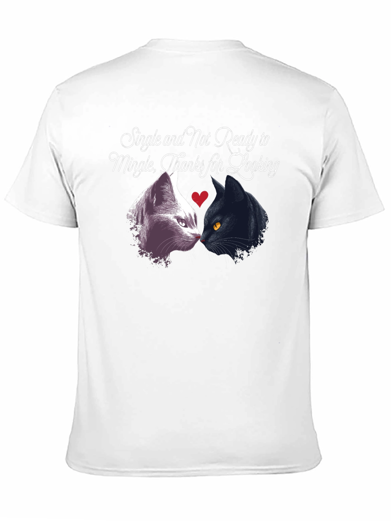 Single Not Ready to Mingle Cat T-Shirt