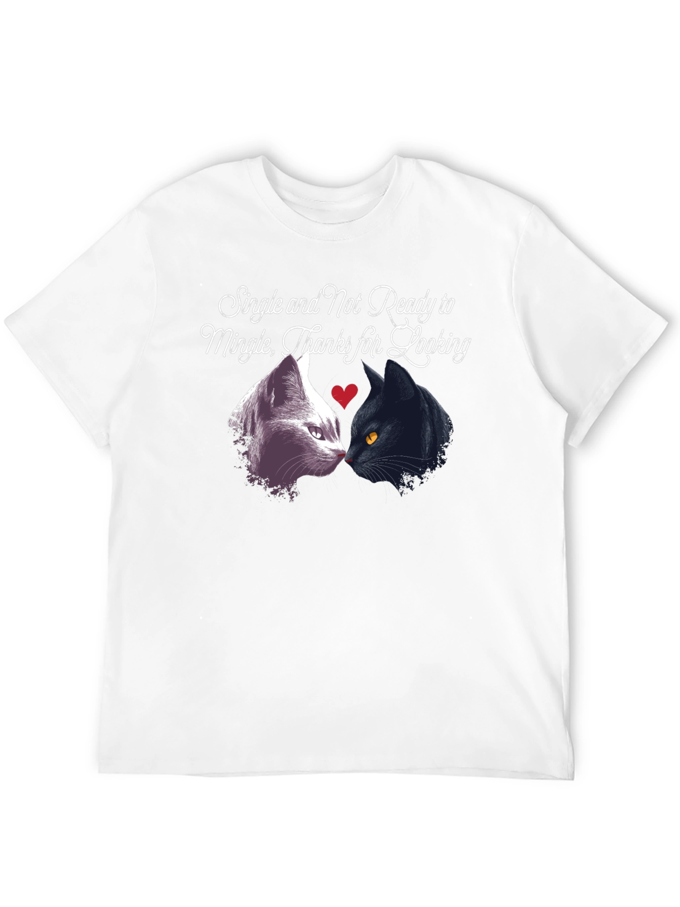 Single Not Ready to Mingle Cat T-Shirt