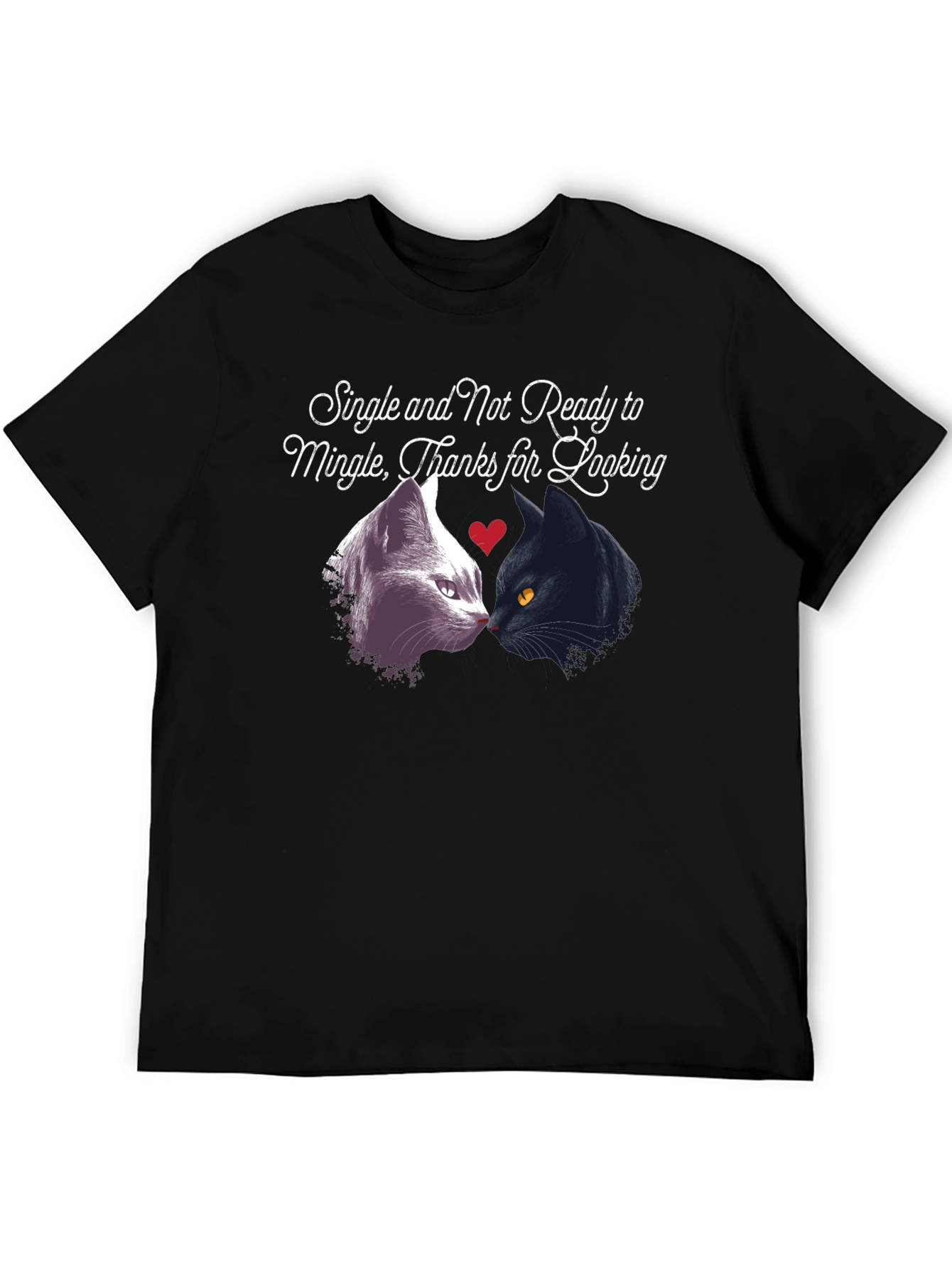 Single Not Ready to Mingle Cat T-Shirt