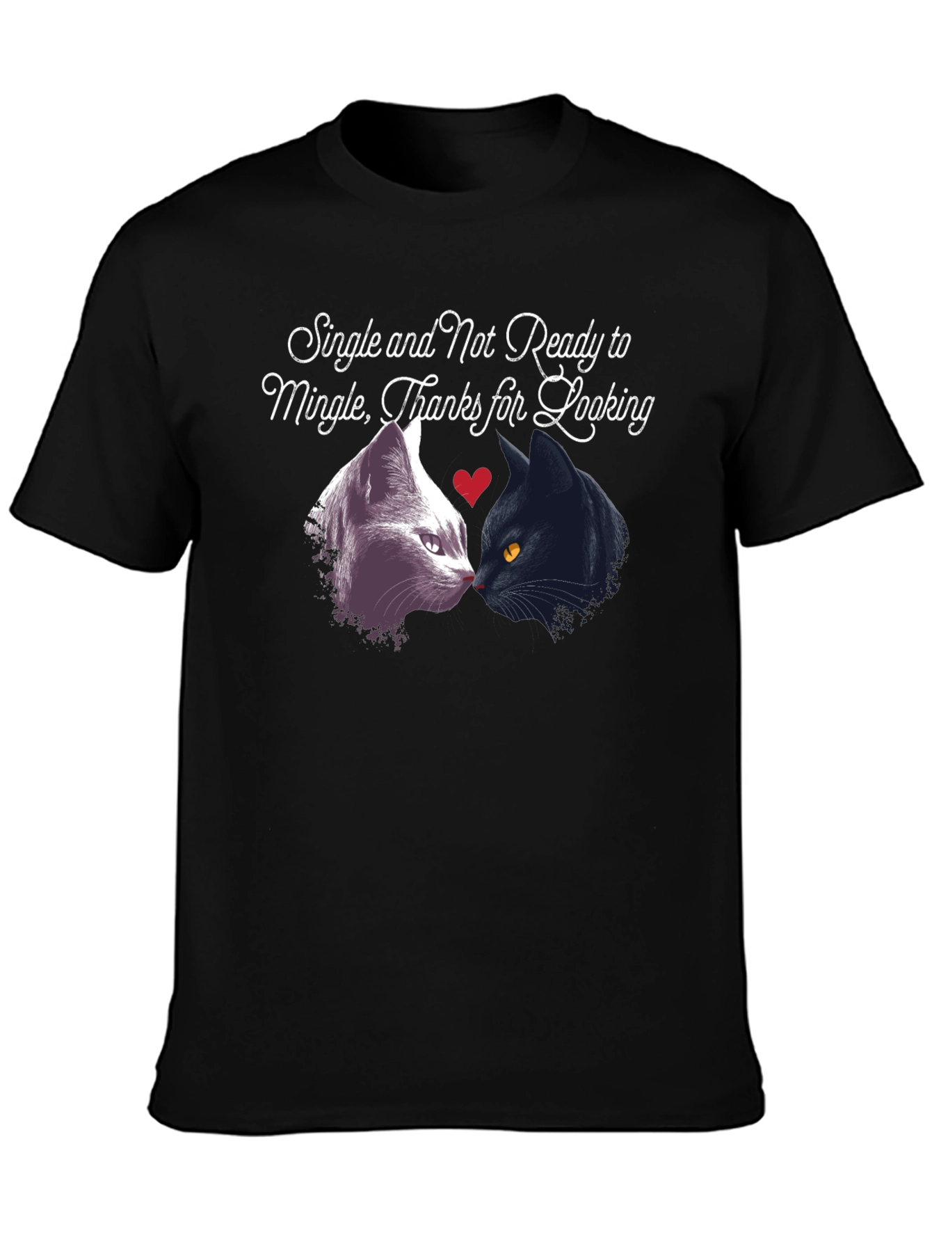 Single Not Ready to Mingle Cat T-Shirt