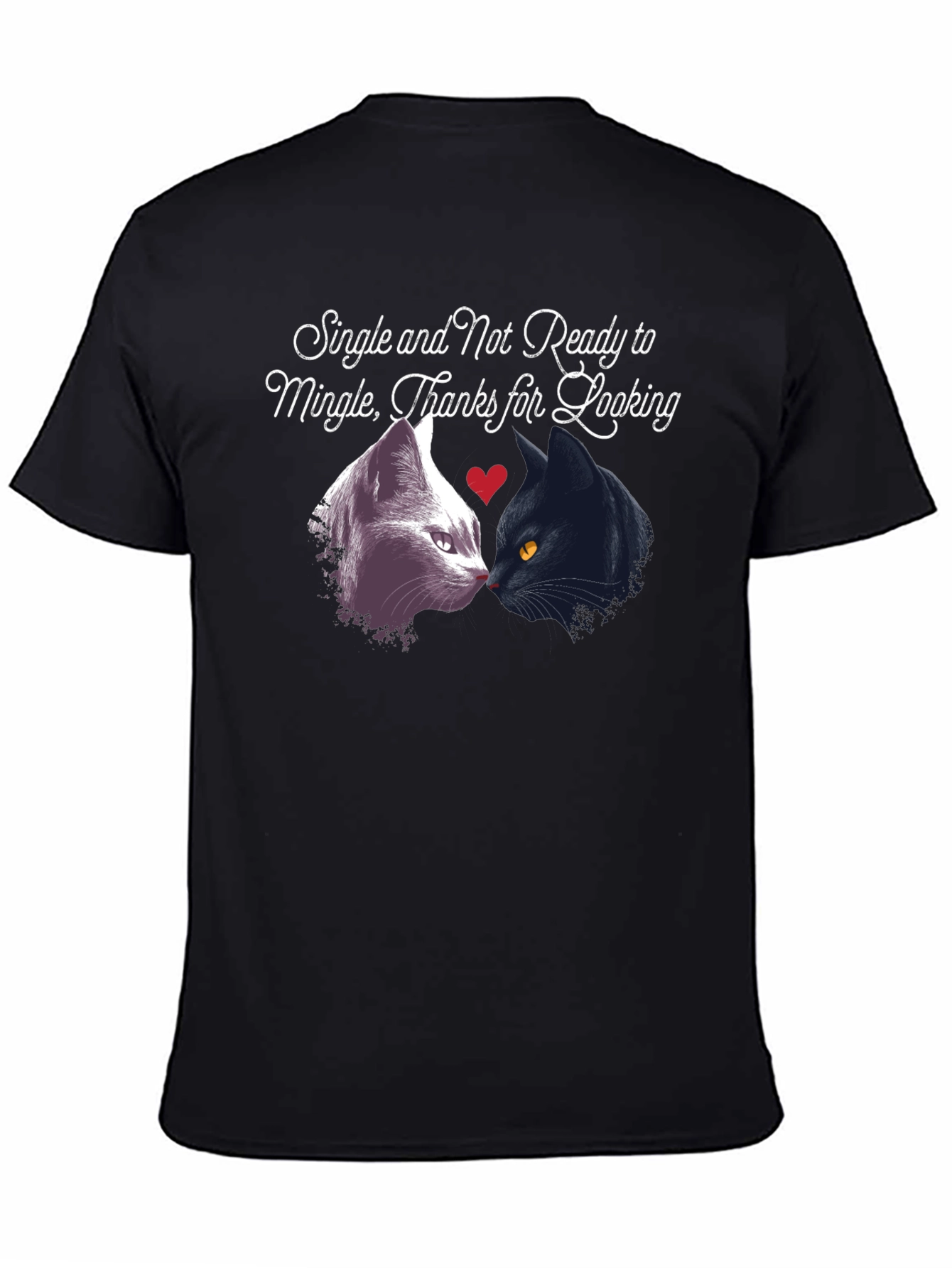 Single Not Ready to Mingle Cat T-Shirt