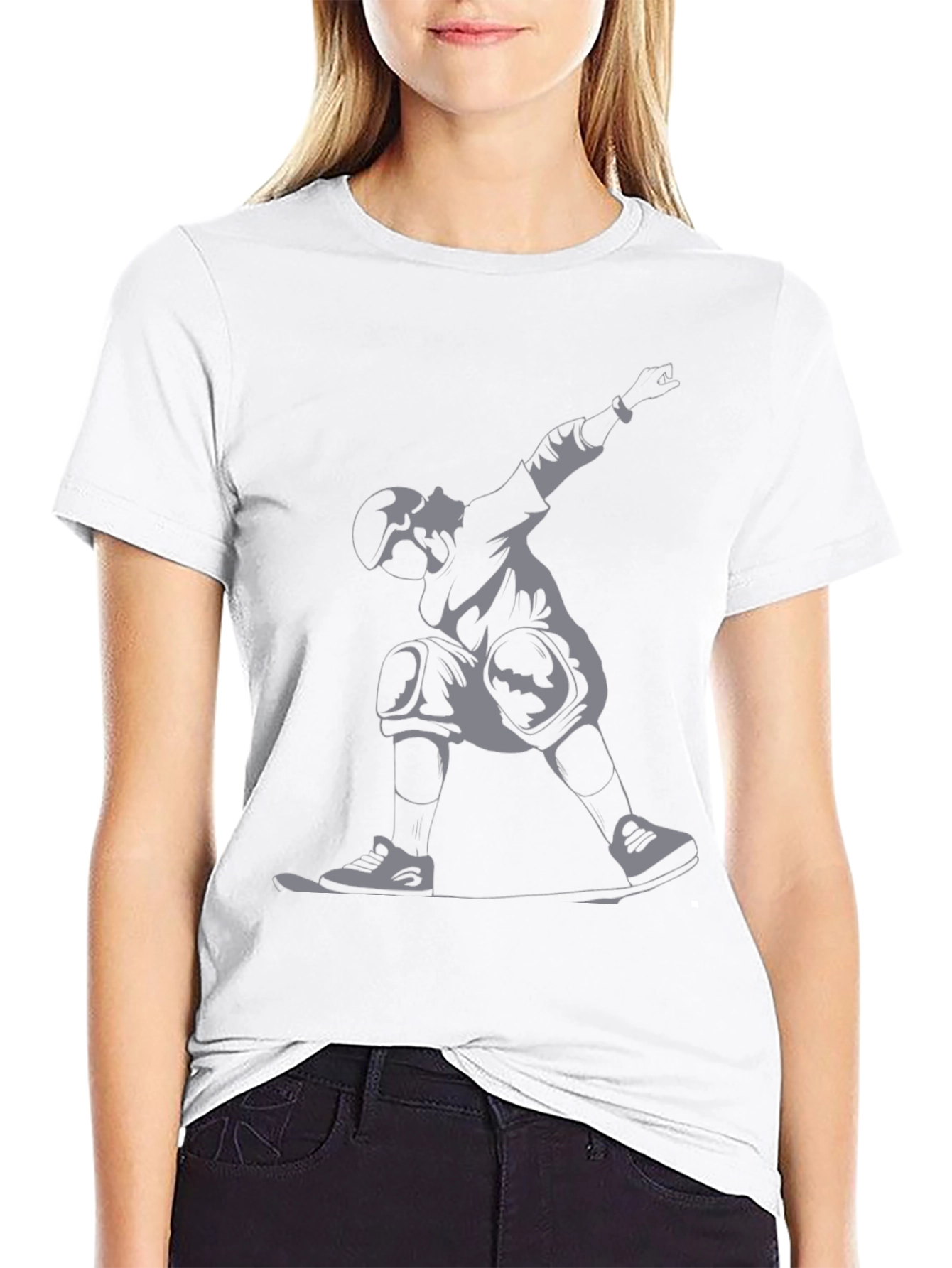 Skater Graphic Tee - Black Cotton Casual Shirt