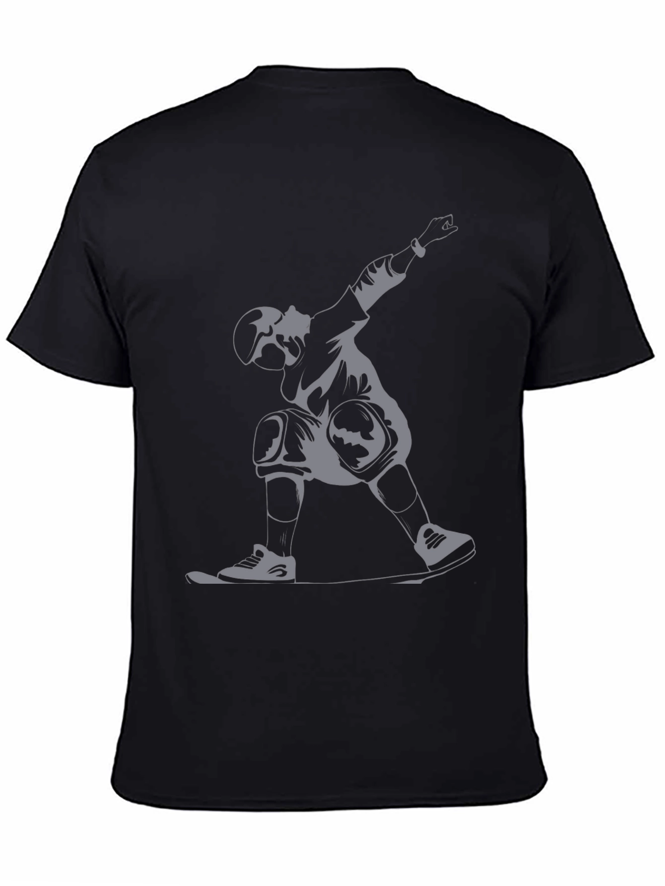 Skater Graphic Tee - Black Cotton Casual Shirt