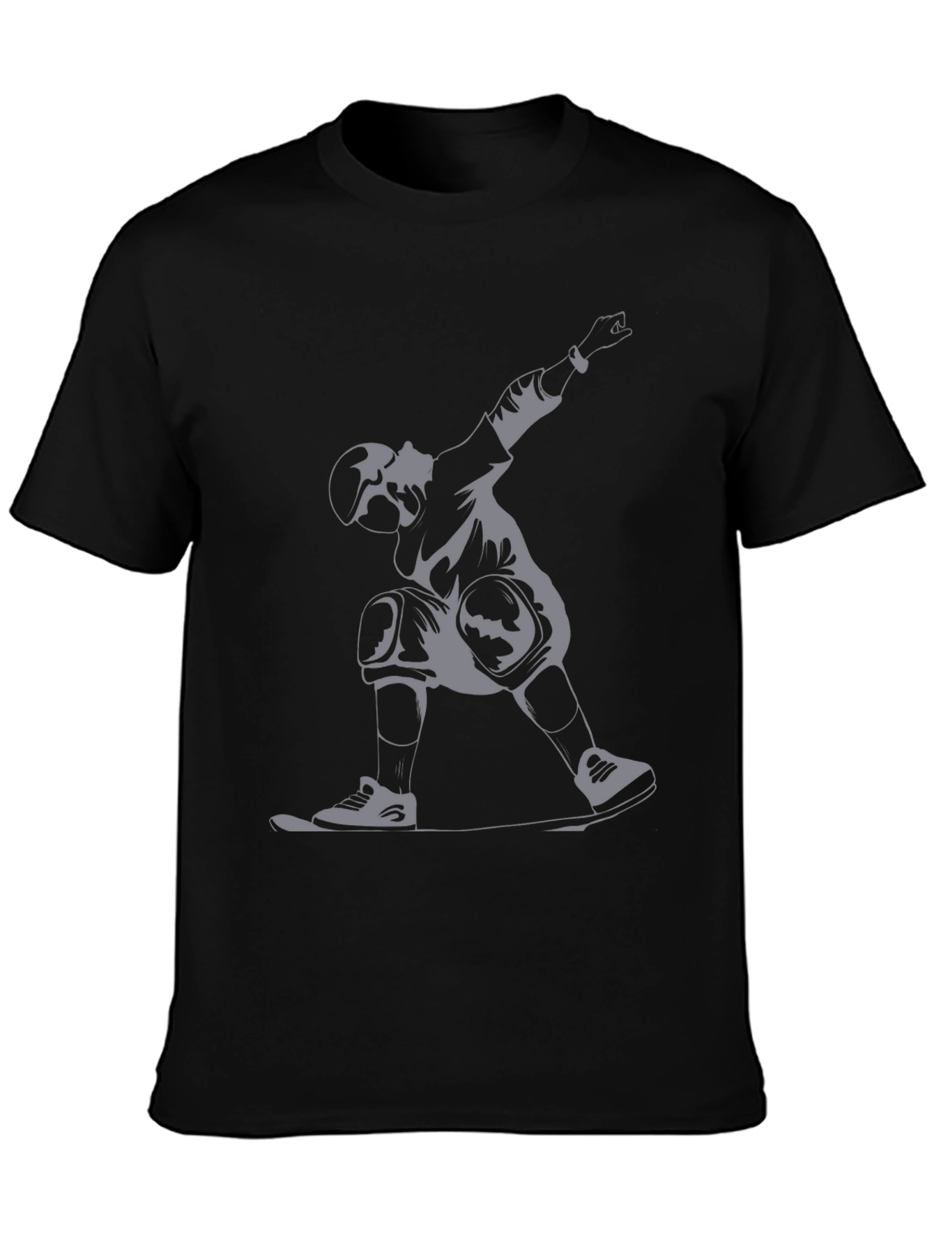 Skater Graphic Tee - Black Cotton Casual Shirt