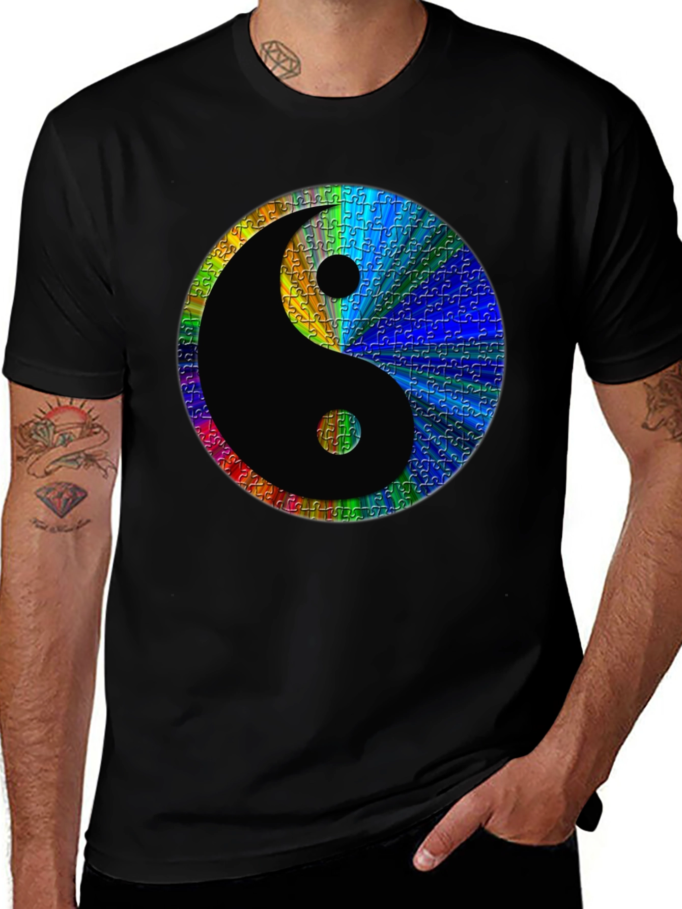 Yin Yang Puzzle Piece T-Shirt - Harmony & Balance