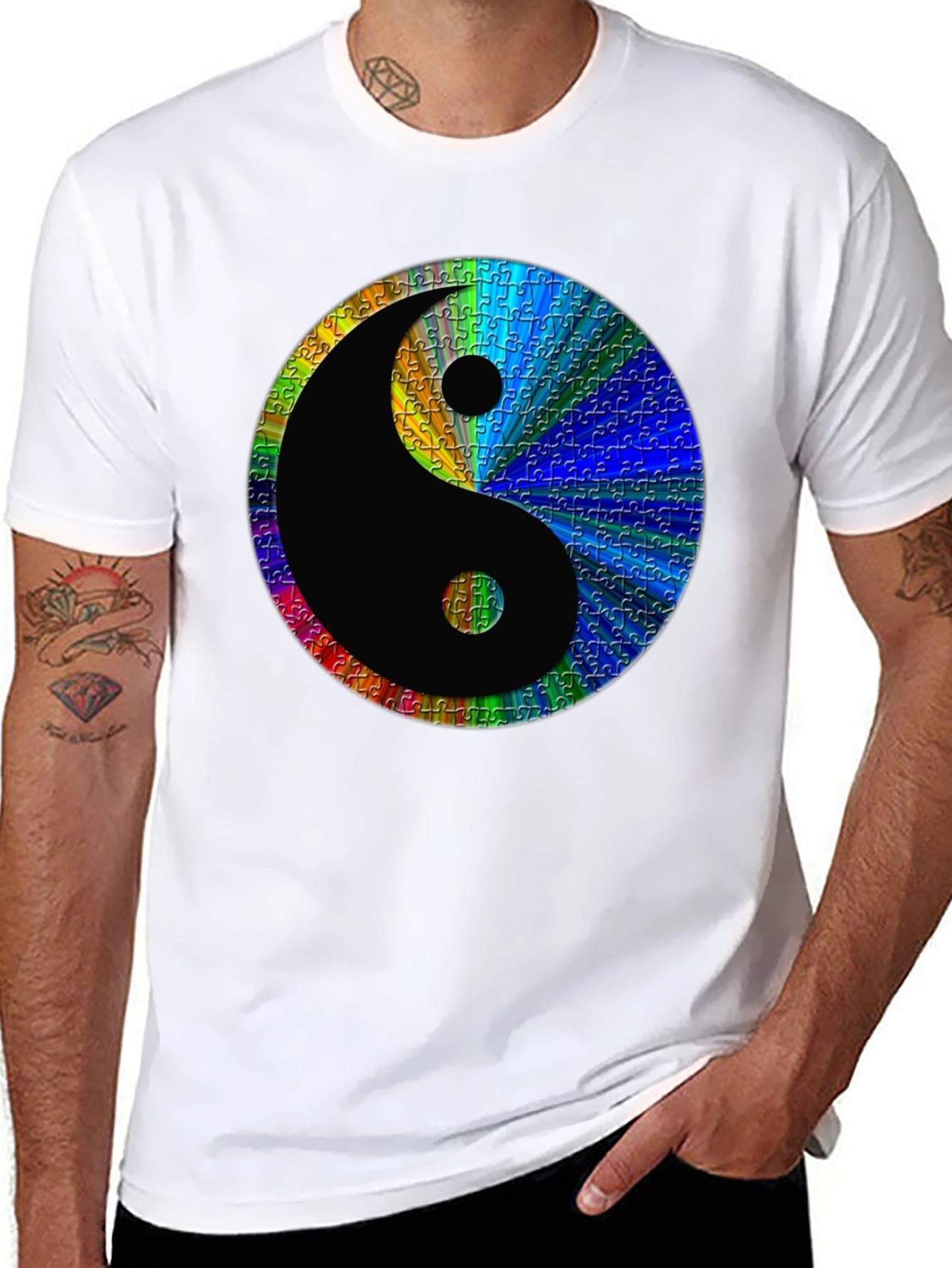 Yin Yang Puzzle Piece T-Shirt - Harmony & Balance