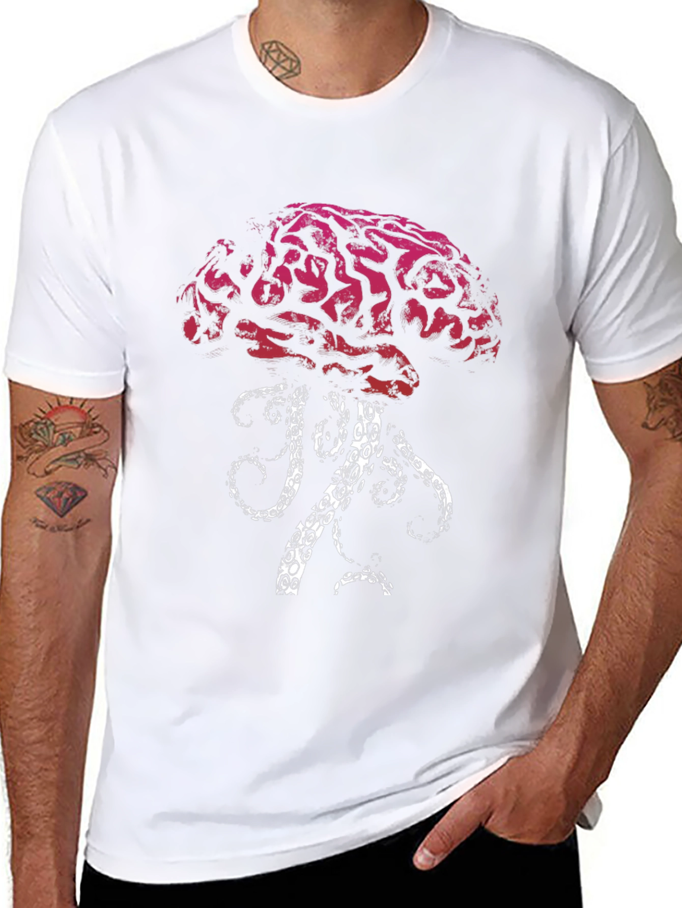 Brain Octopus Graphic Tee - Unique Design T-Shirt