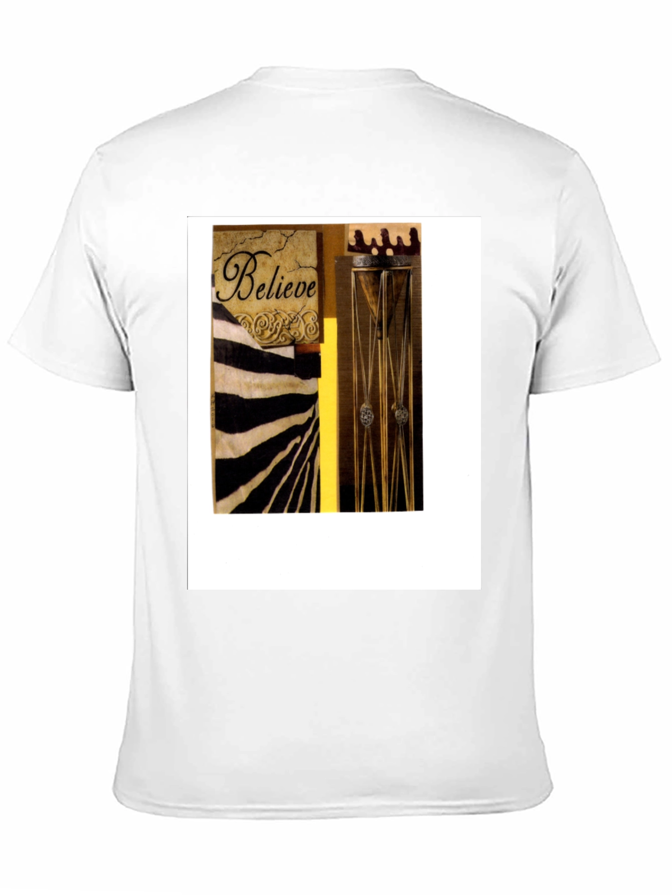 Believe Zebra Stripe Graphic Black T-Shirt