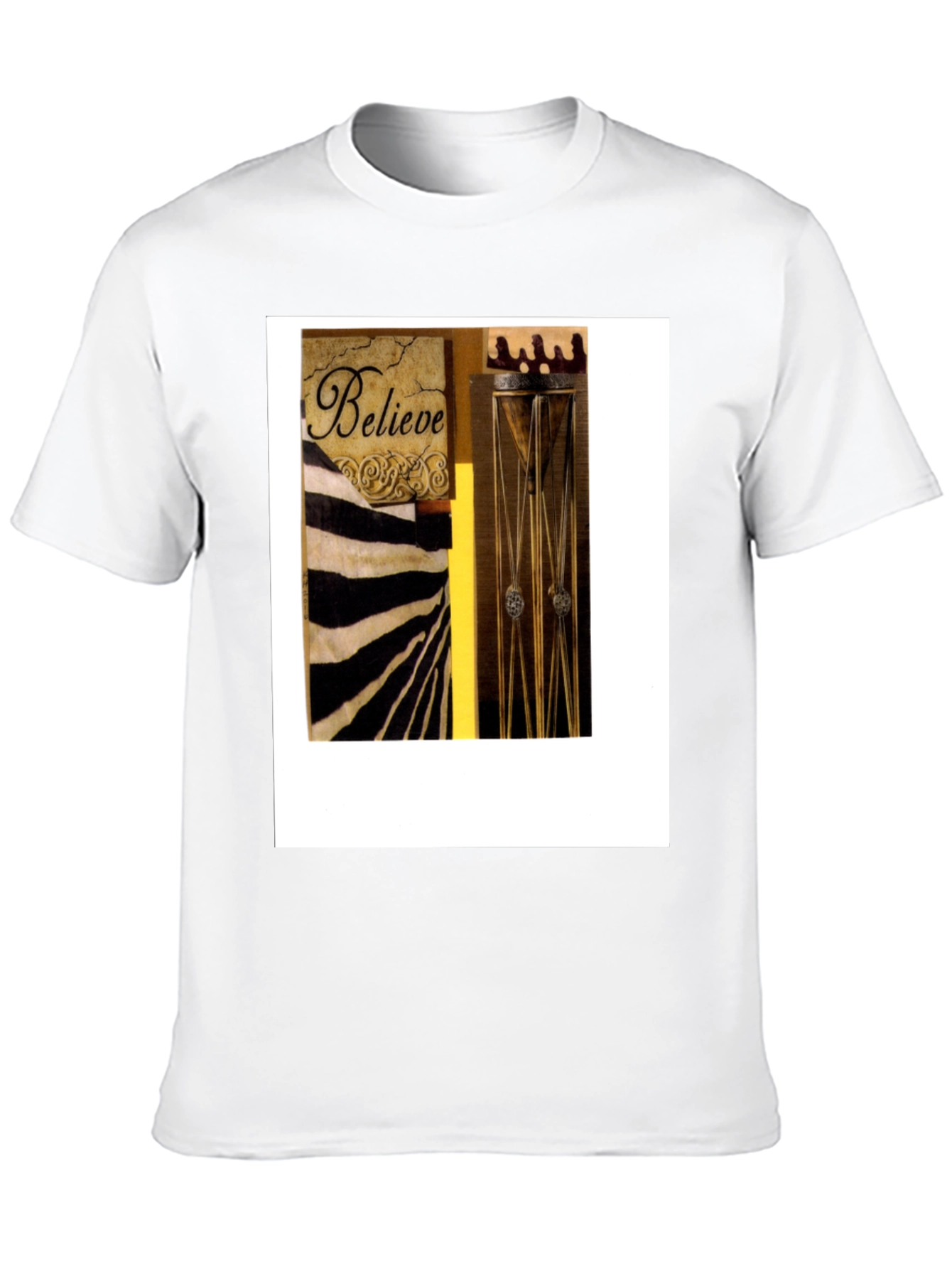 Believe Zebra Stripe Graphic Black T-Shirt