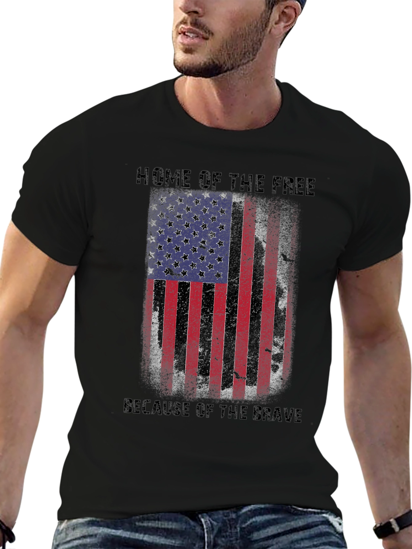 American Flag Patriotic Graphic T-Shirt