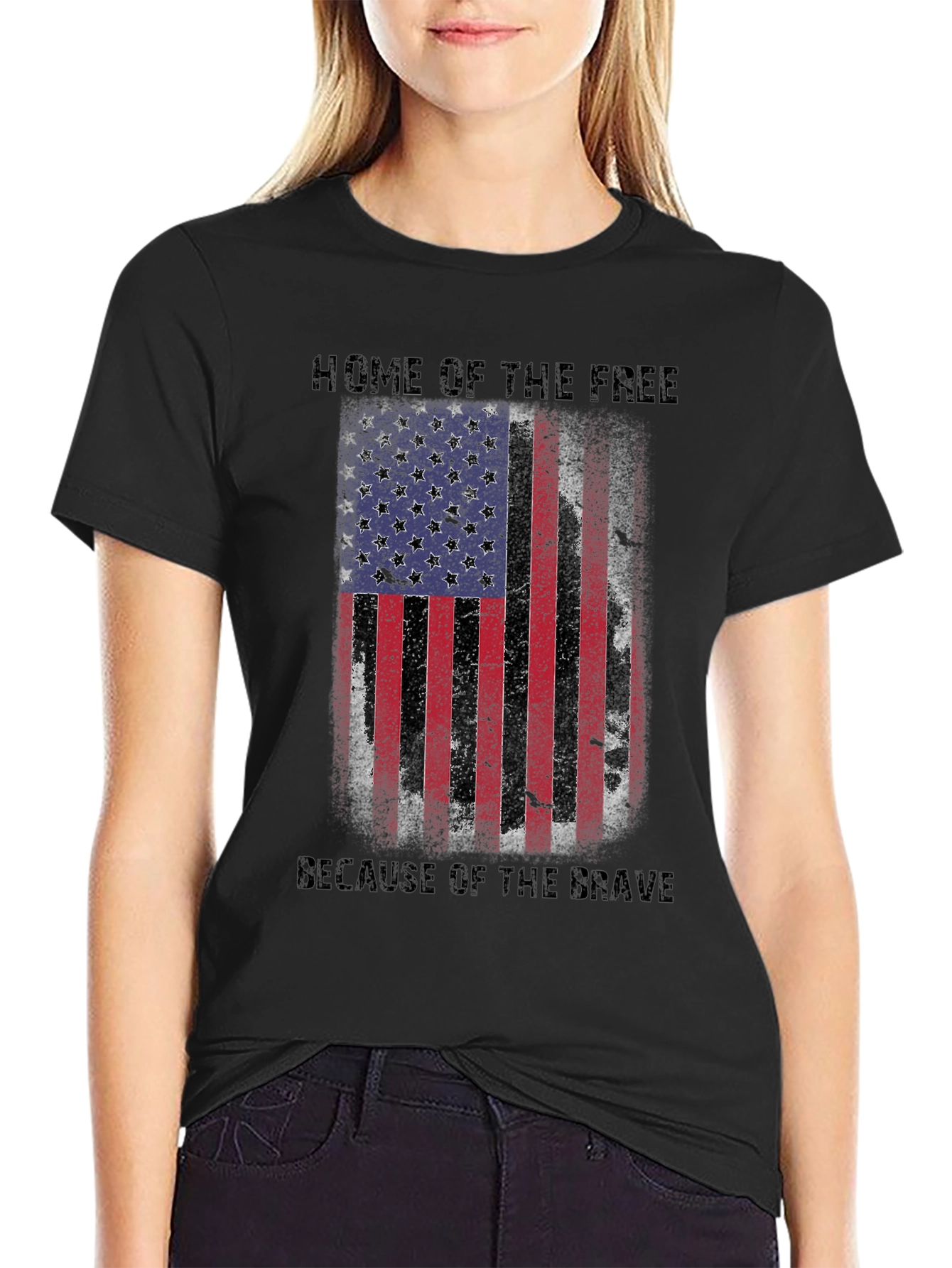 American Flag Patriotic Graphic T-Shirt