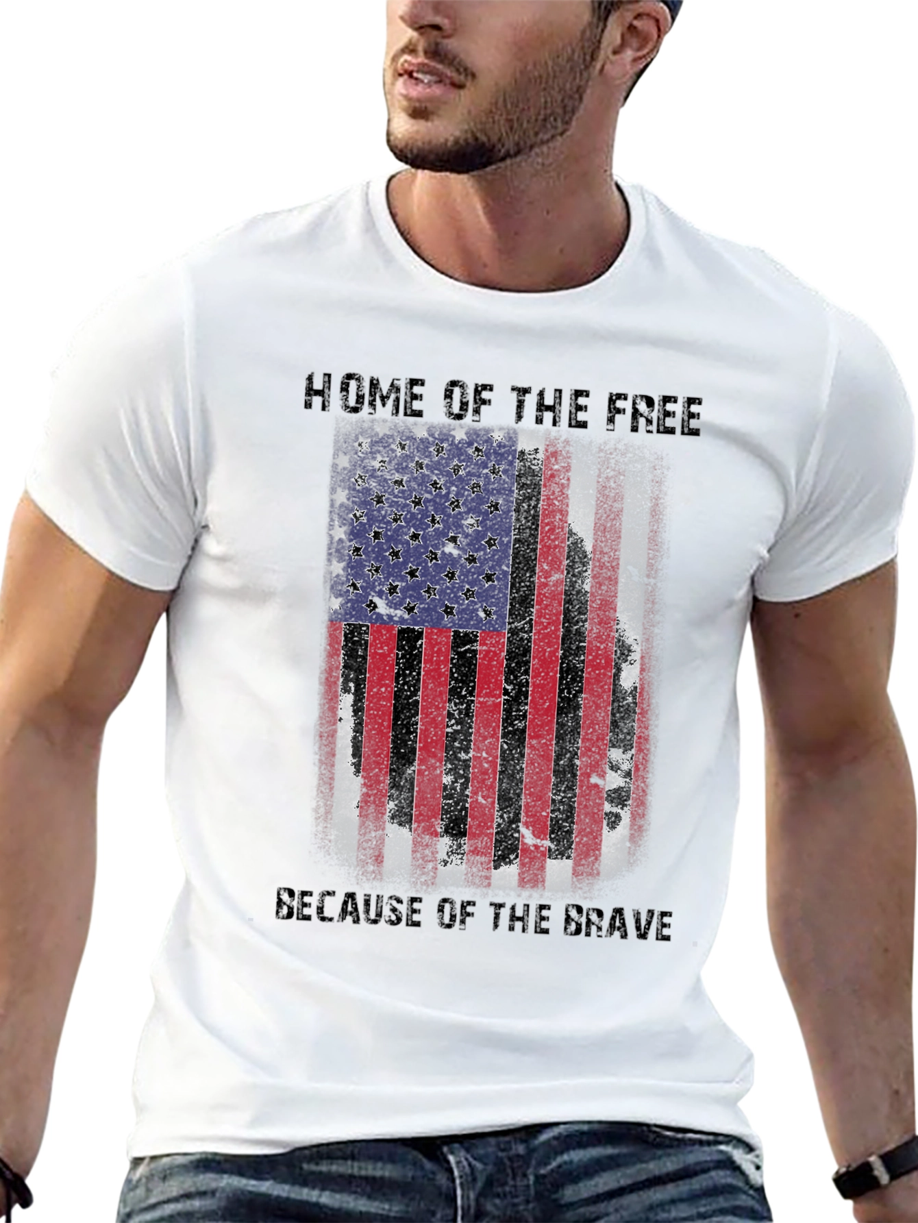 American Flag Patriotic Graphic T-Shirt