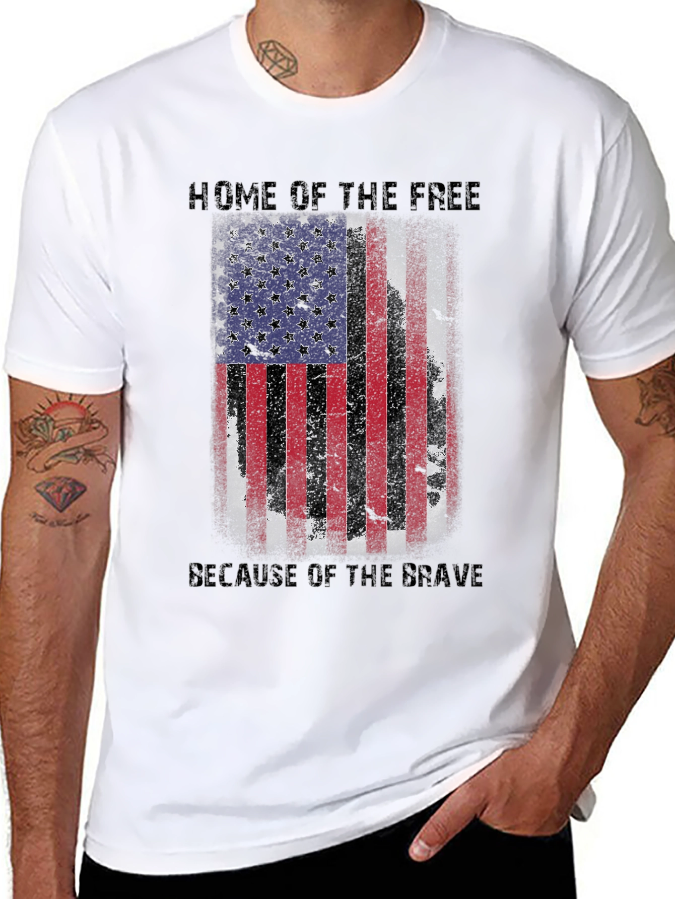American Flag Patriotic Graphic T-Shirt