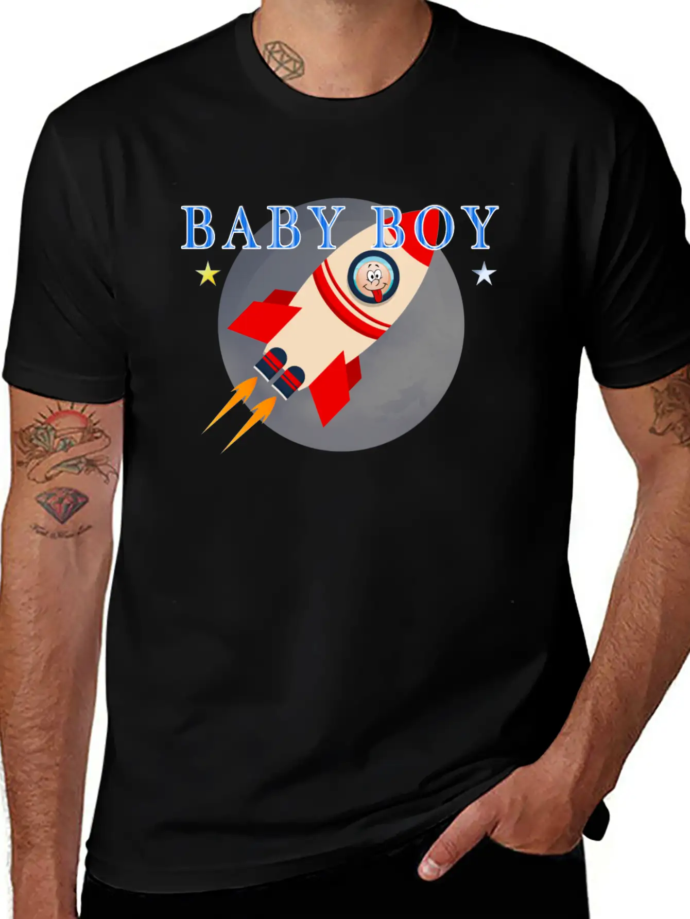 Baby Shower Baby Rocket Boy Lightweight Cotton T-Shirt – Daily Comfort Graphic Shirt