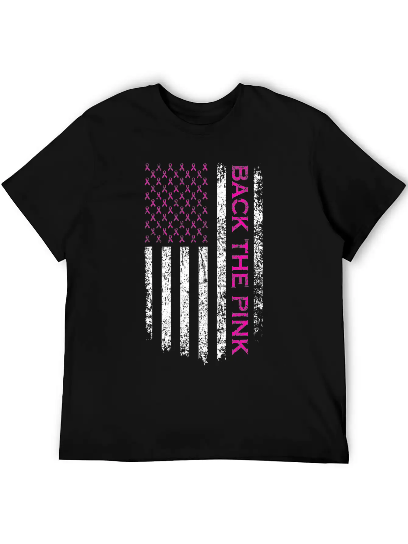 Back The Pink Breast Cancer Awareness Flag Lightweight Cotton T-Shirt – Daily Comfort Graphic Shirt