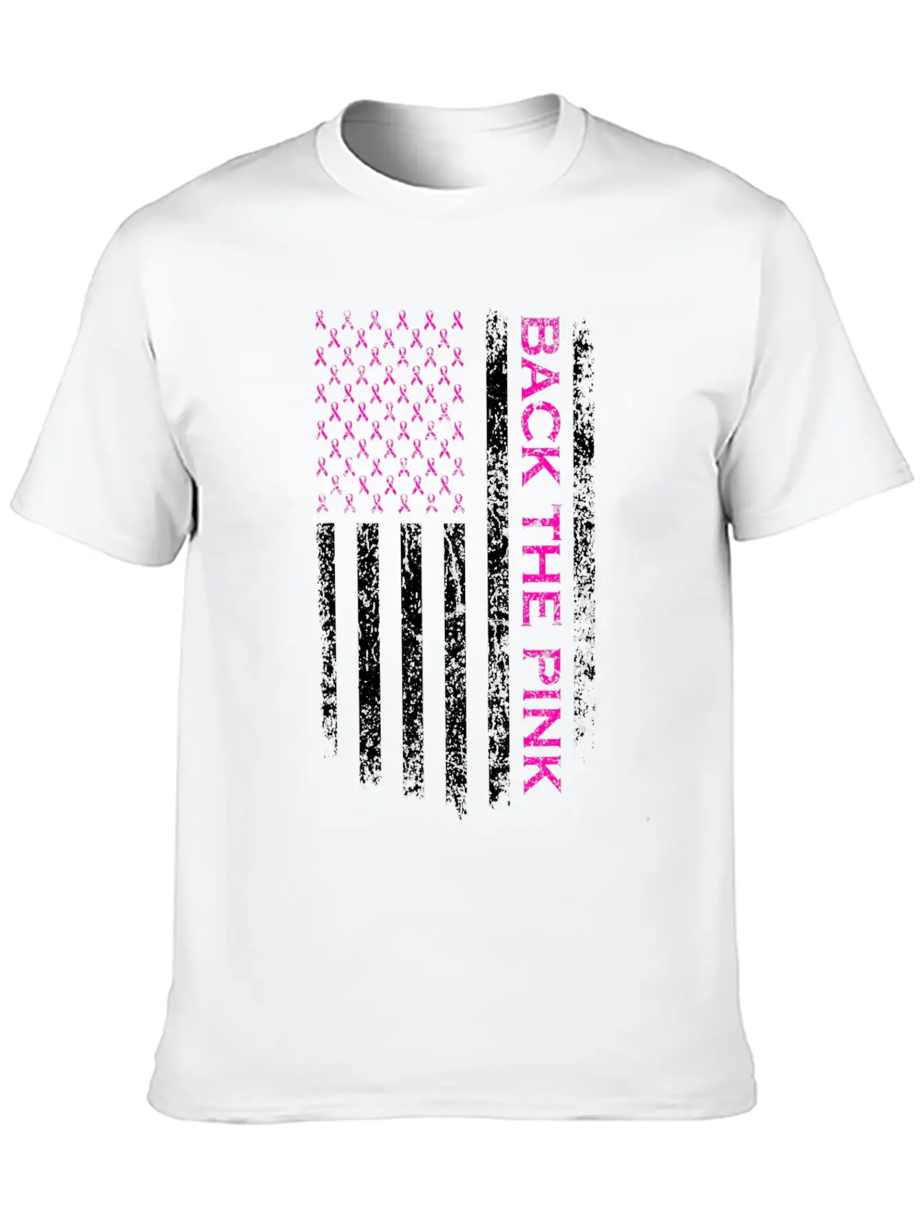 Back The Pink Breast Cancer Awareness Flag Lightweight Cotton T-Shirt – Daily Comfort Graphic Shirt