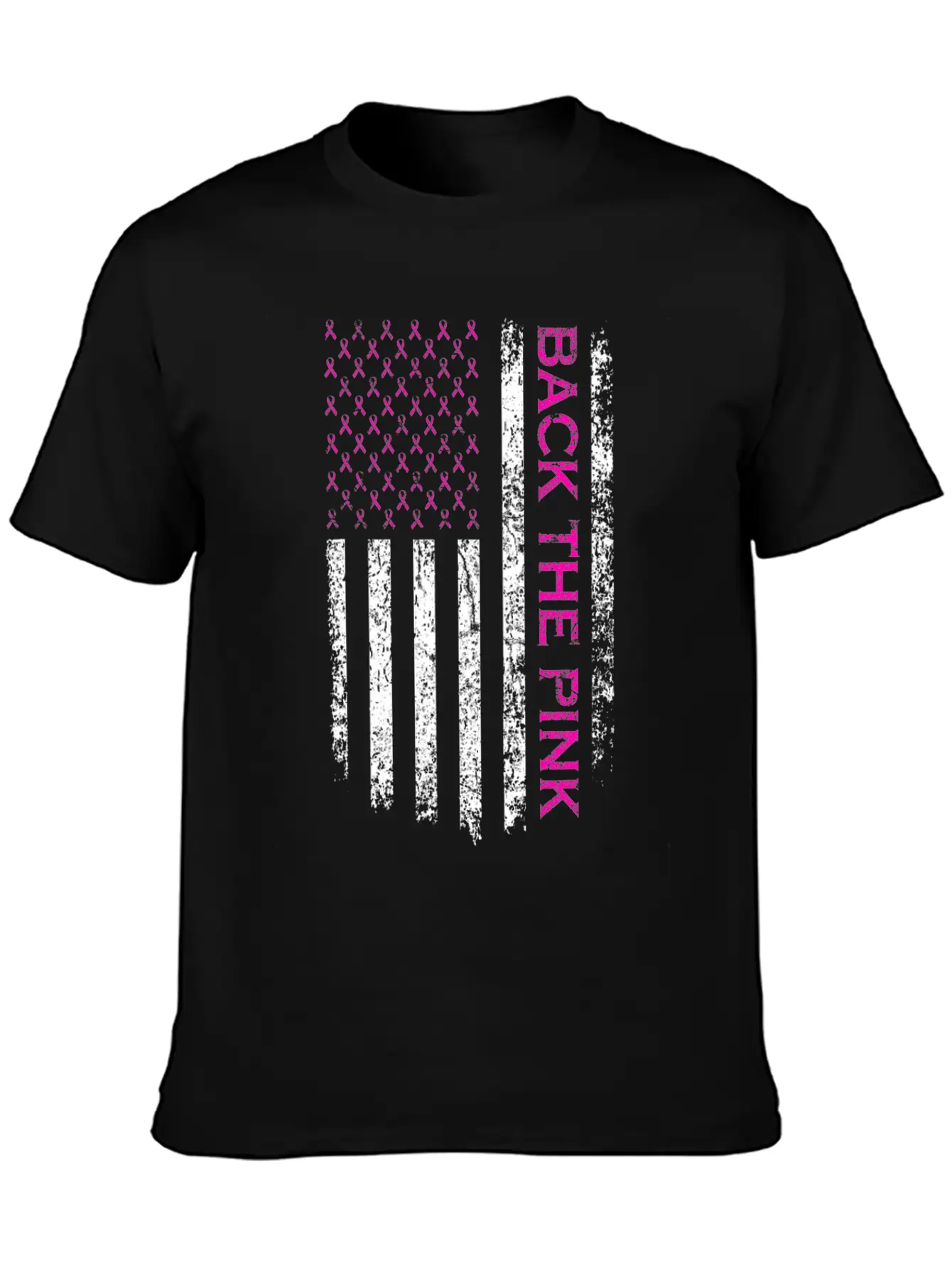 Back The Pink Breast Cancer Awareness Flag Lightweight Cotton T-Shirt – Daily Comfort Graphic Shirt