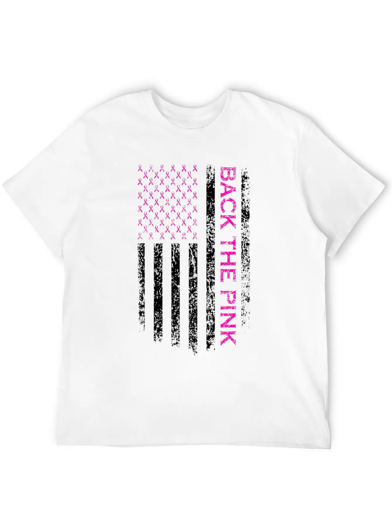 Back The Pink Breast Cancer Awareness Flag Lightweight Cotton T-Shirt – Daily Comfort Graphic Shirt