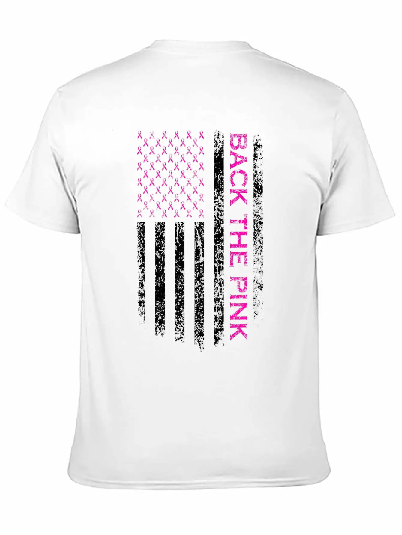 Back The Pink Breast Cancer Awareness Flag Lightweight Cotton T-Shirt – Daily Comfort Graphic Shirt
