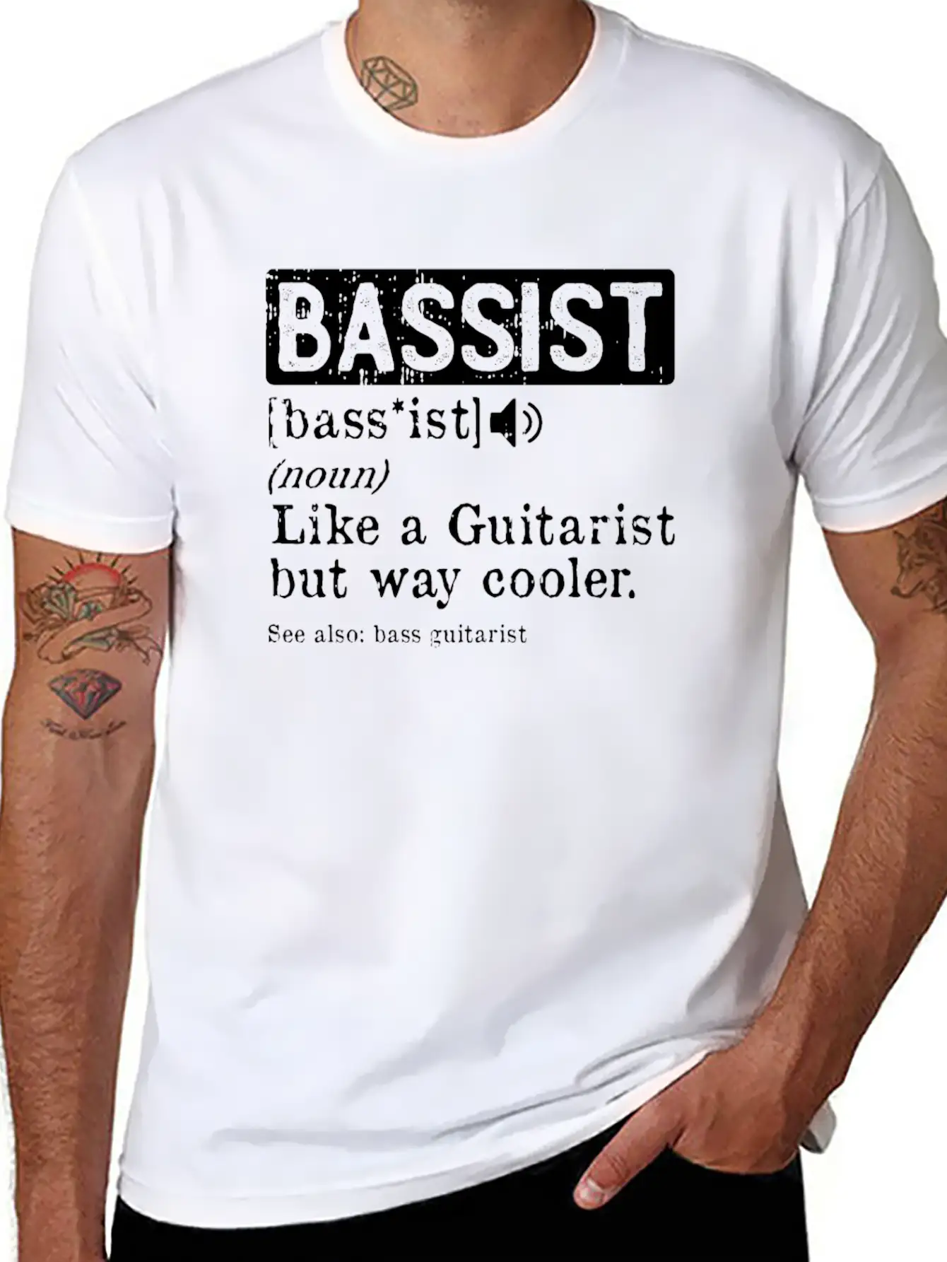 Bassist Like A Guitarist But Way Cooler Bass Lightweight Cotton T-Shirt – Daily Comfort Graphic Shirt
