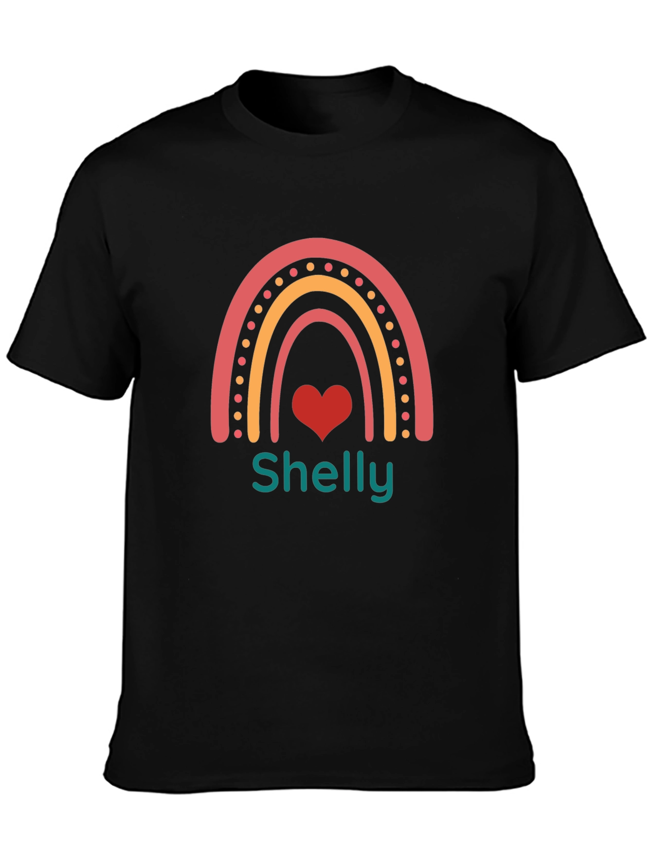 Shelly Rainbow Heart Personalized T-Shirt