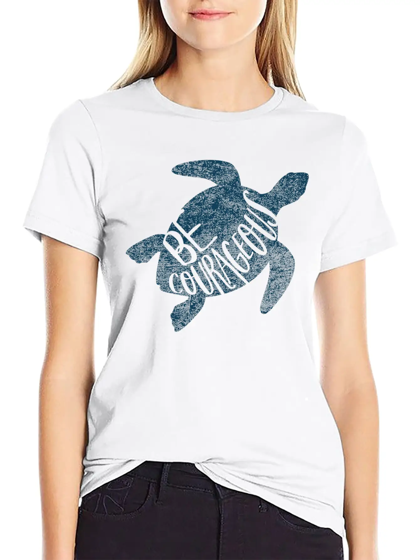 Be Courageous. Blue Lightweight Cotton T-Shirt – Daily Comfort Graphic Shirt