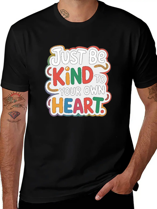 Be Kind To Yourself, Inspirational Quote Design Lightweight Cotton T-Shirt – Daily Comfort Graphic Shirt